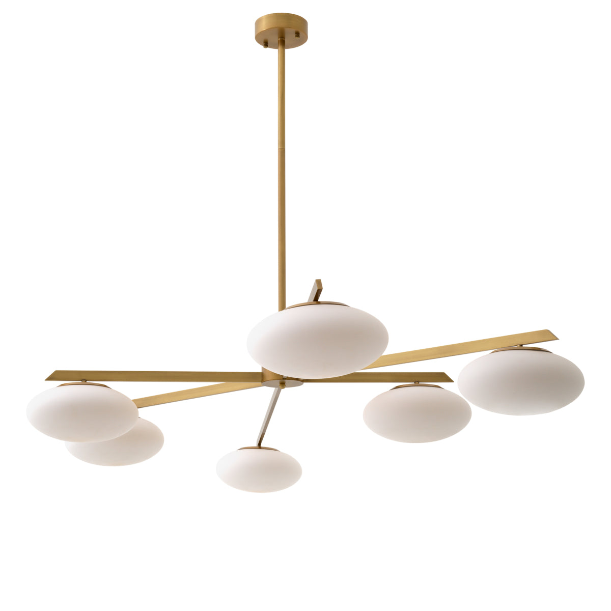 Elliptical White Glass Chandelier Evergreen | Eichholtz Miami