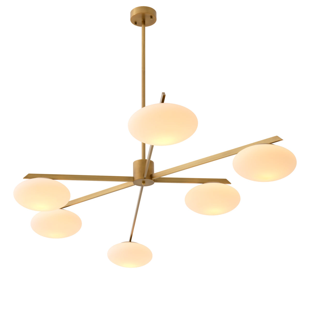 Elliptical White Glass Chandelier Evergreen | Eichholtz Miami