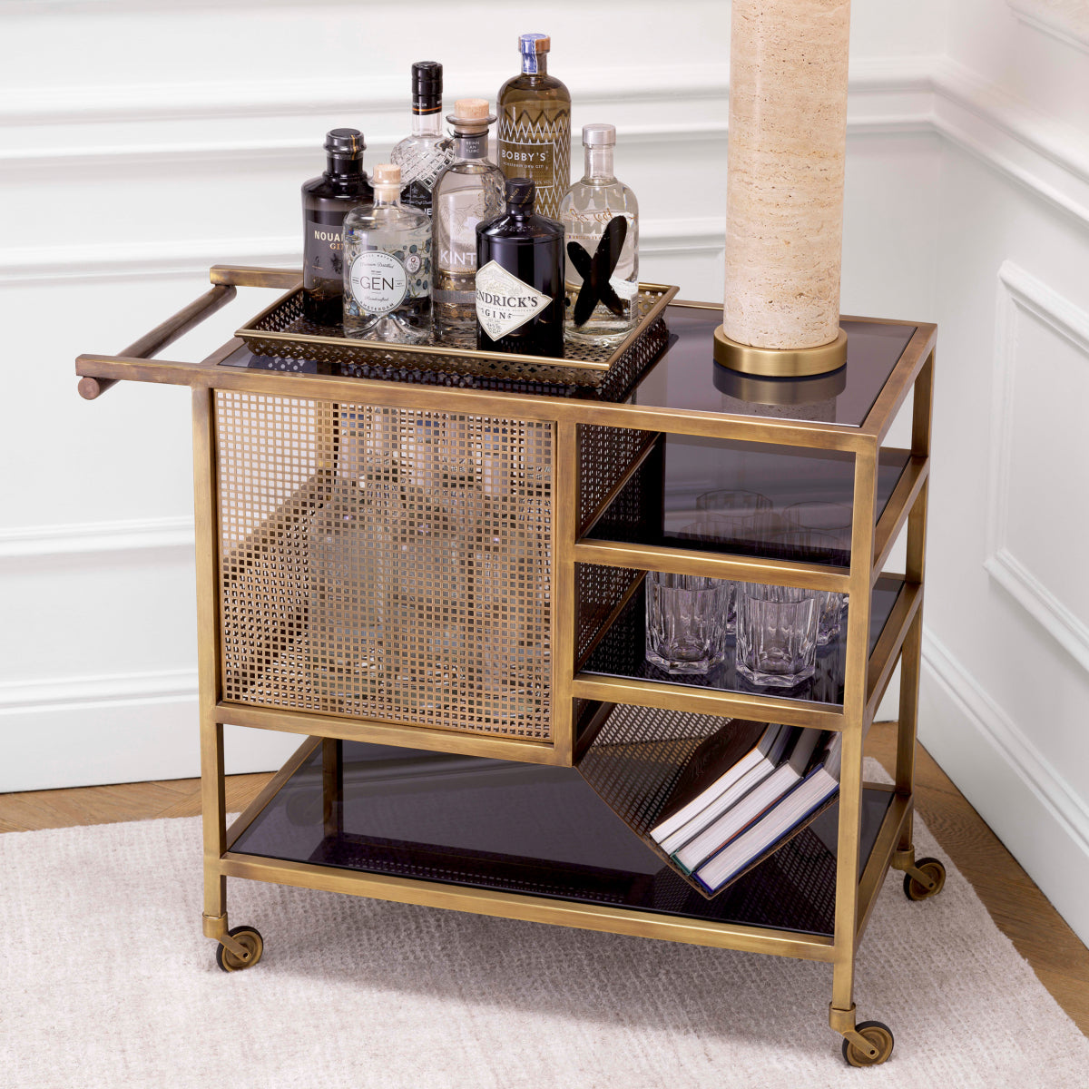 Vintage Brass Trolley Sterling | Eichholtz Miami