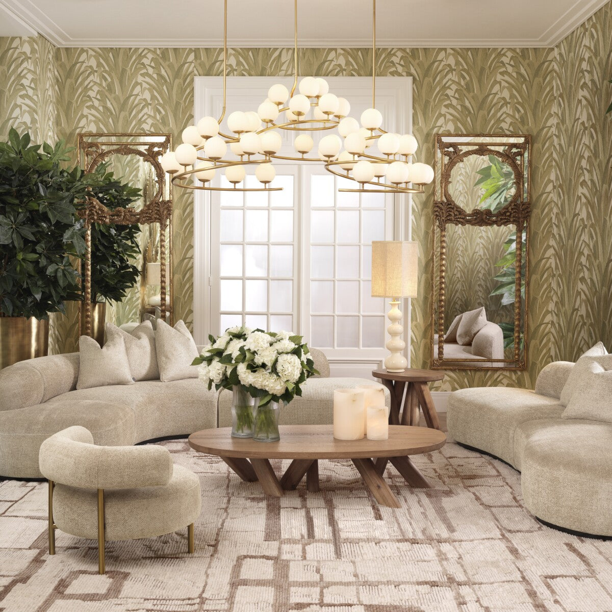 Hand-Carved Mahogany Mirror Le Royal | Eichholtz Miami
