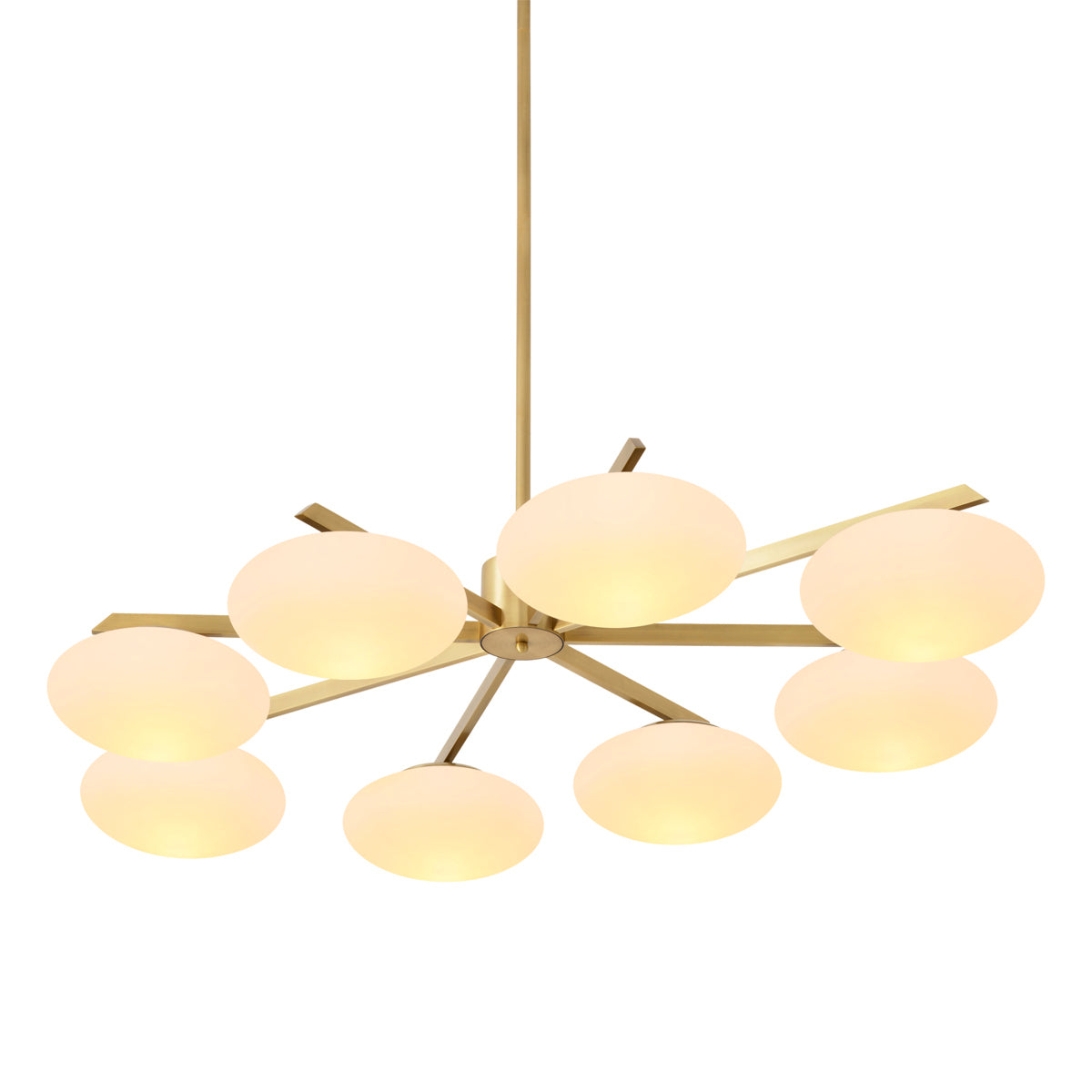 Elliptical White Glass Chandelier Evergreen | Eichholtz Miami