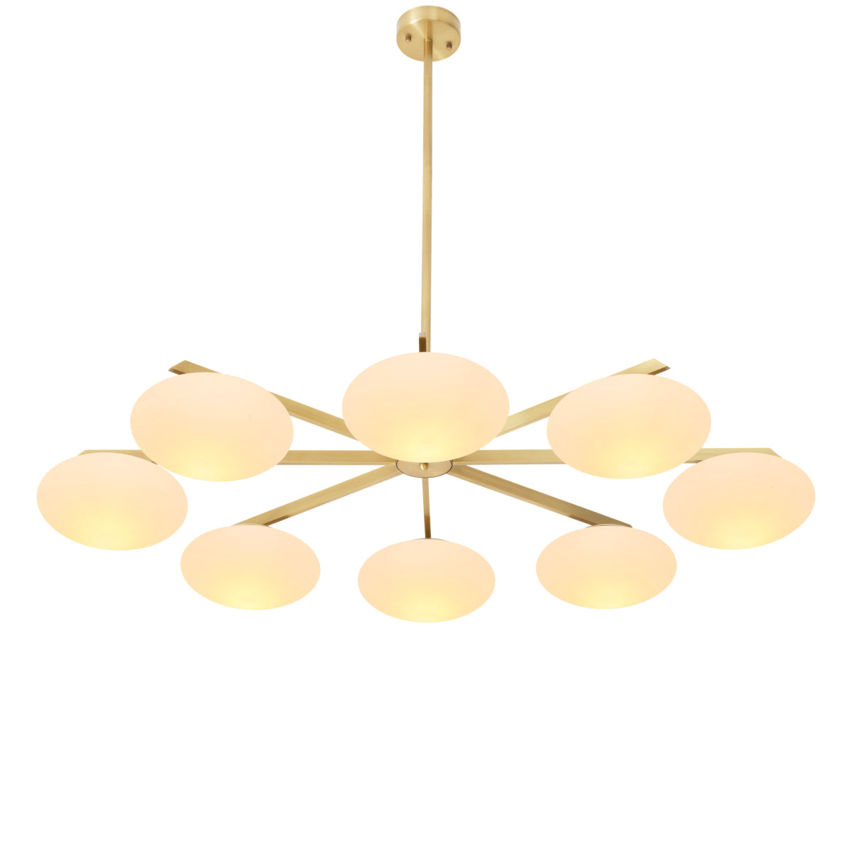 Elliptical White Glass Chandelier Evergreen | Eichholtz Miami