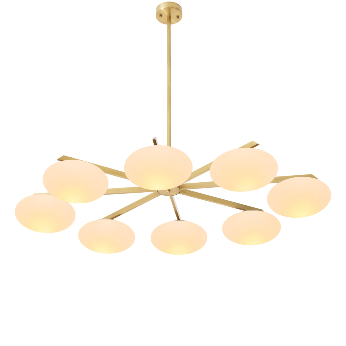 Elliptical White Glass Chandelier Evergreen | Eichholtz Miami