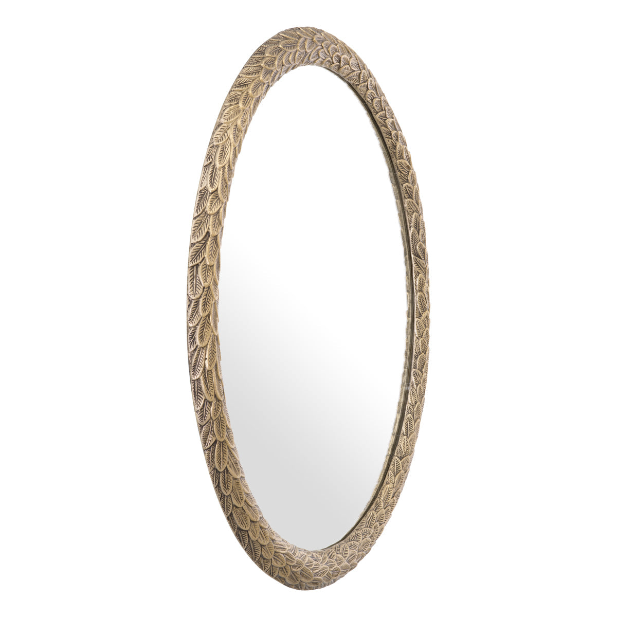 Leaves Patterned Oval Mirror Soave | Eichholtz Miami