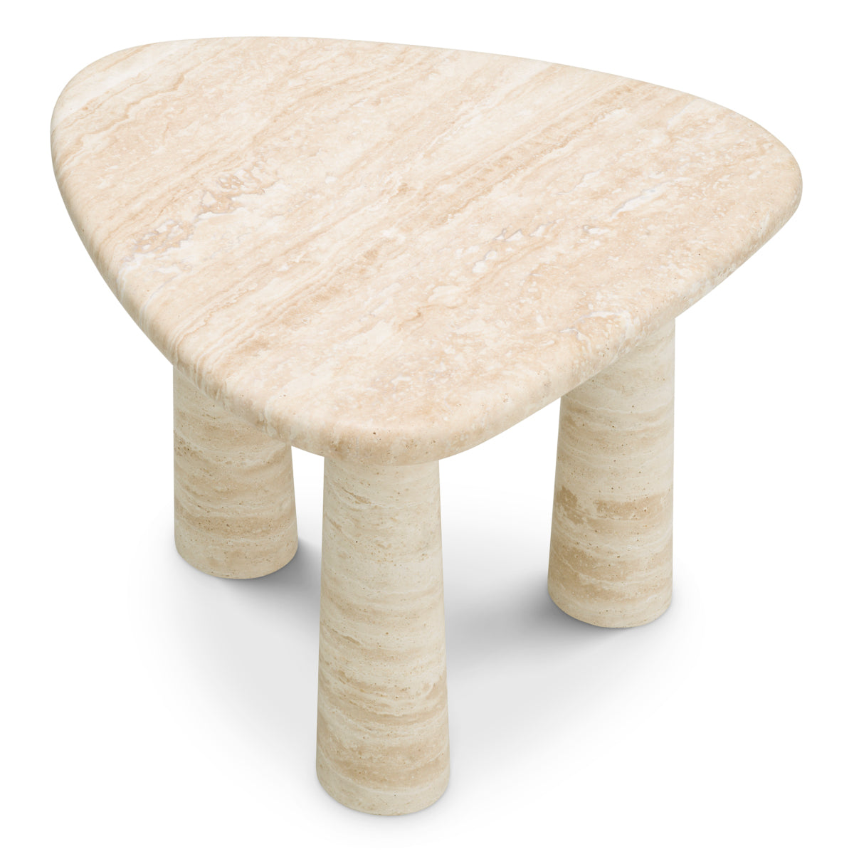 Travertine Triangular Side Table Larino | Eichholtz Miami
