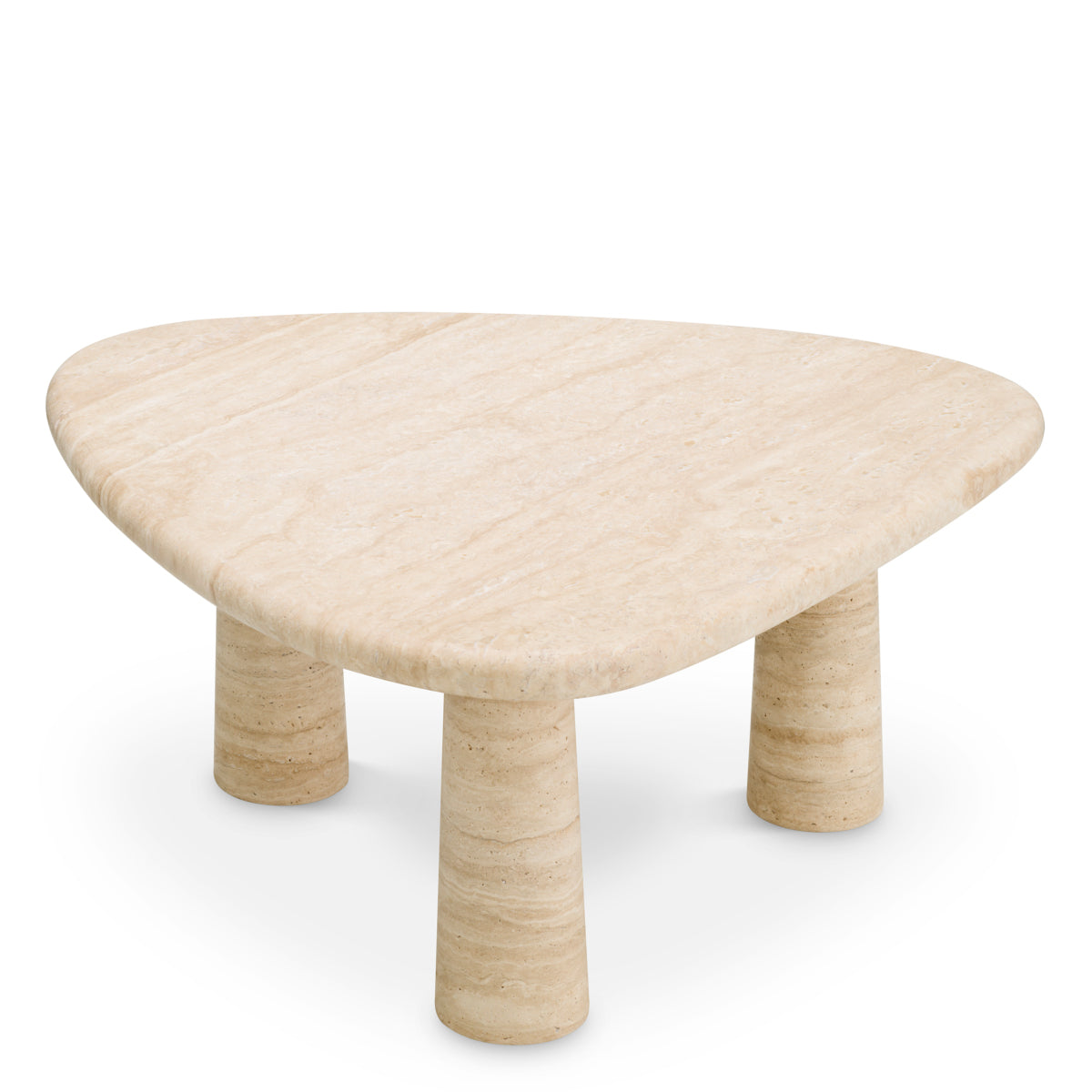Travertine Triangular Side Table Larino | Eichholtz Miami