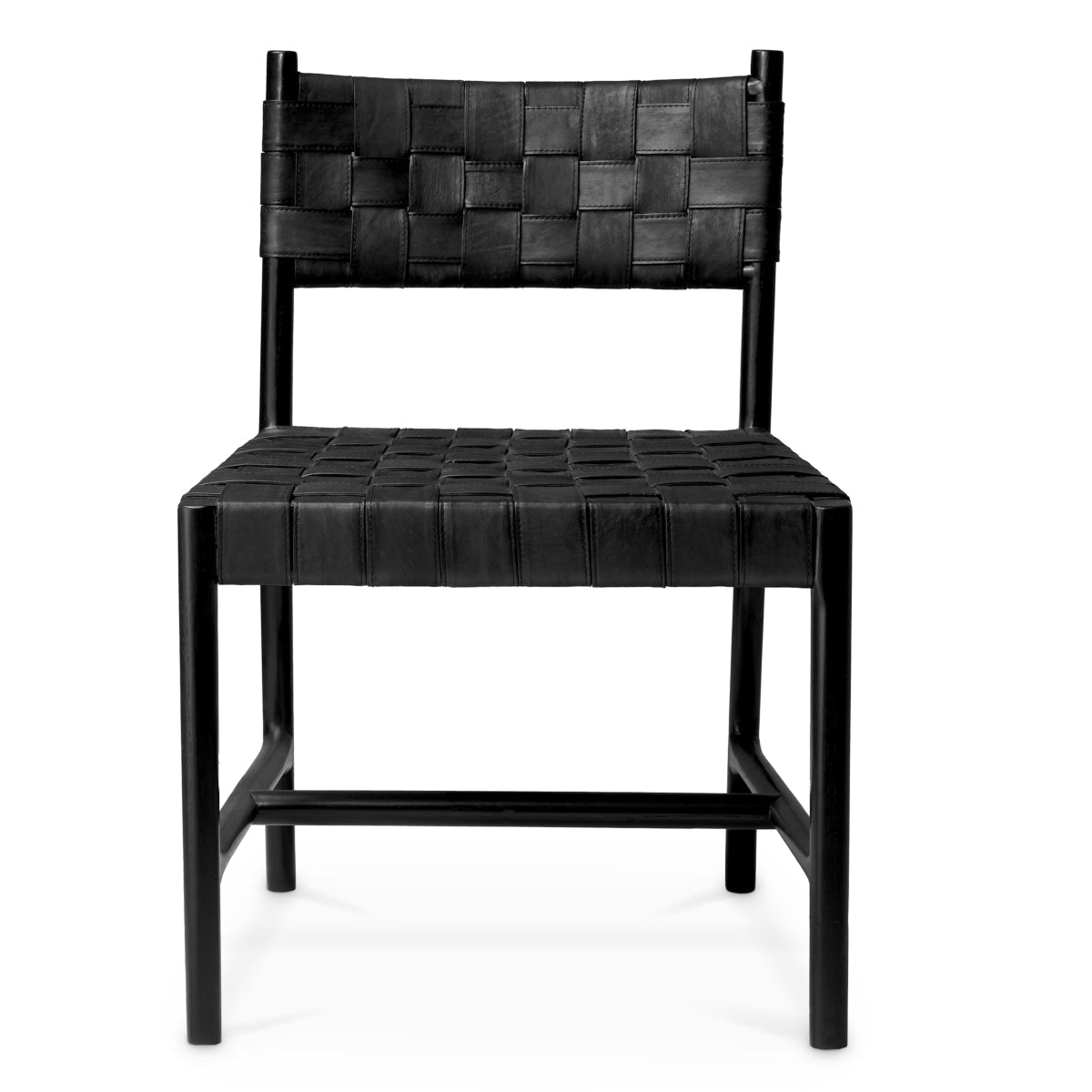 Woven Leather Dining Chair Tiberio