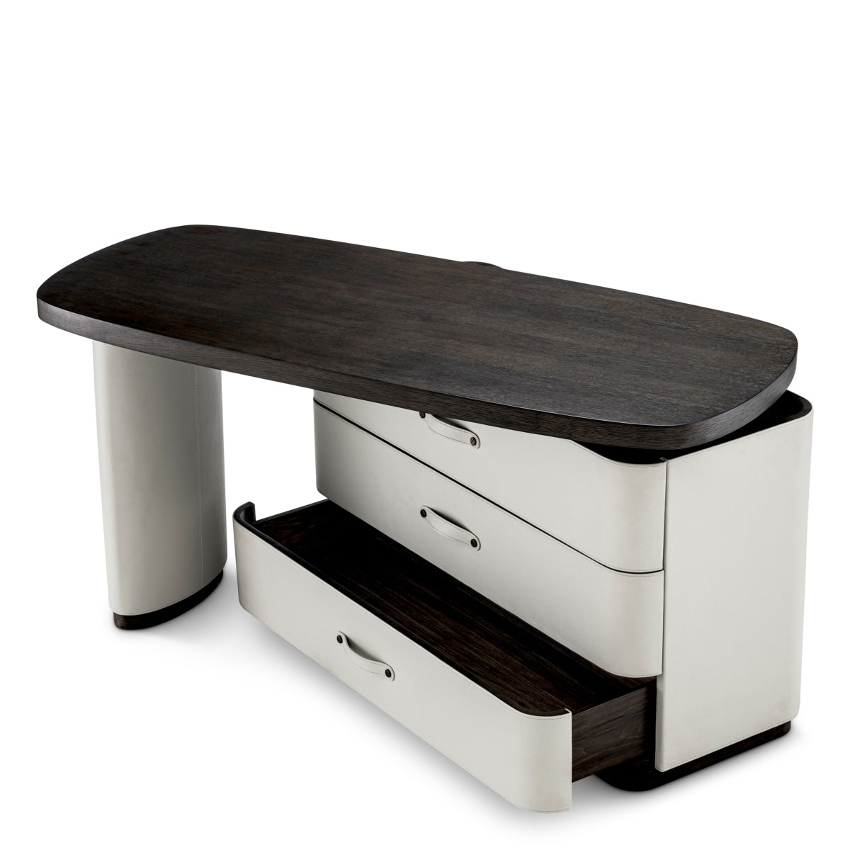 Gray Leather Rotating Desk Numana | Eichholtz Miami