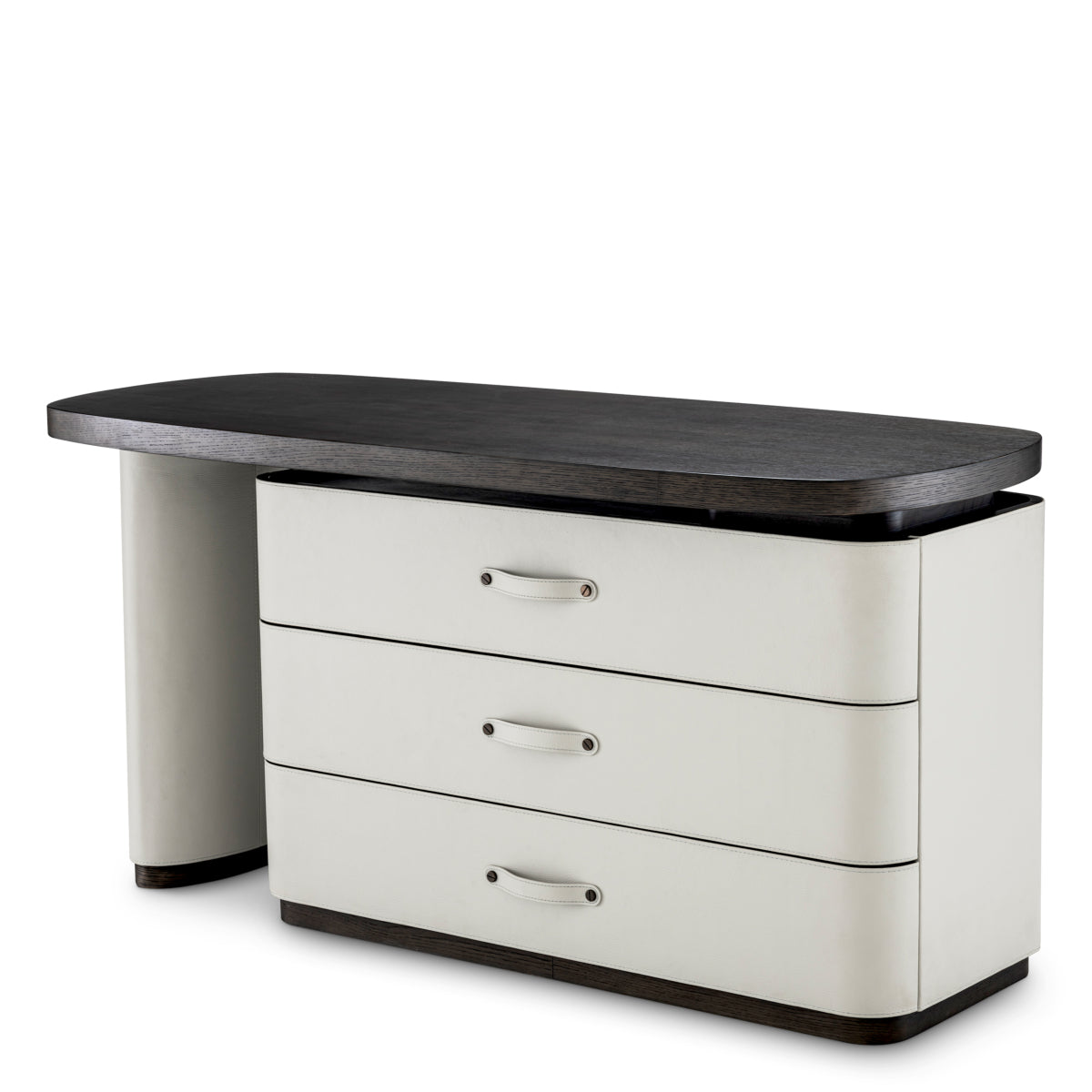 Gray Leather Rotating Desk Numana | Eichholtz Miami