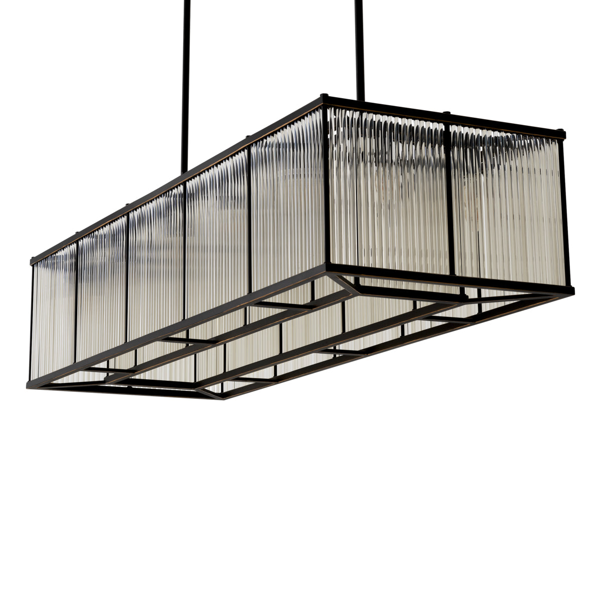 Glass Rectangular Chandelier Bernardi | Eichholtz Miami