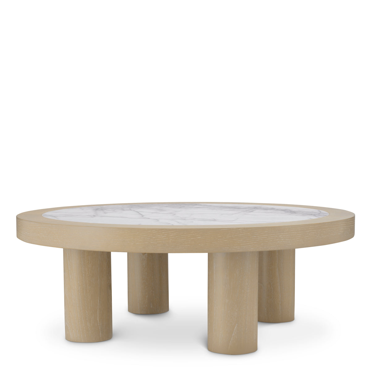 Oak Veneer Marble Coffee Table Presedio