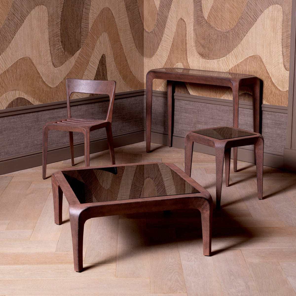 Oxidized Aluminum Side Table Quentin | Eichholtz Miami