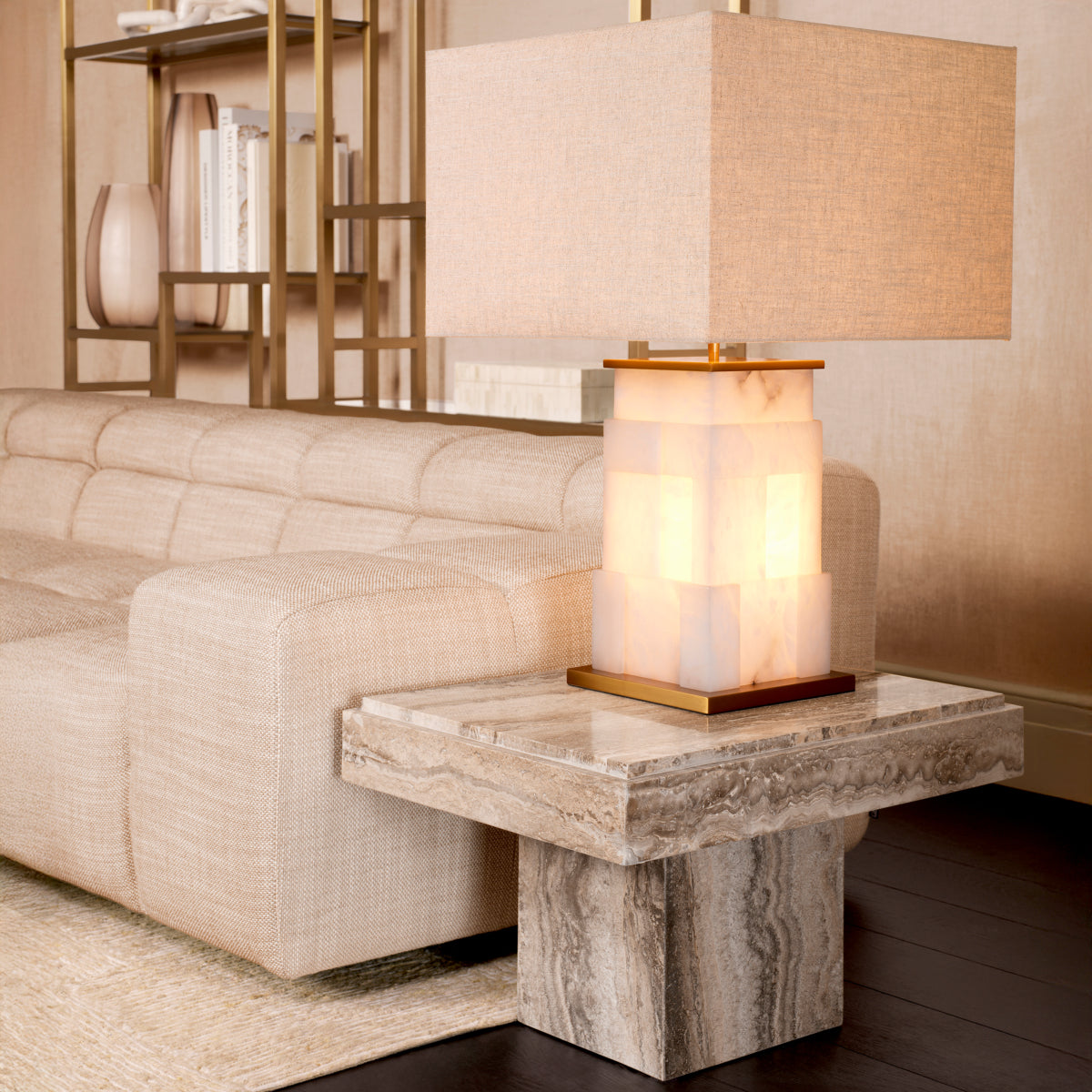 Travertine Side Table Sartoria | Eichholtz Miami
