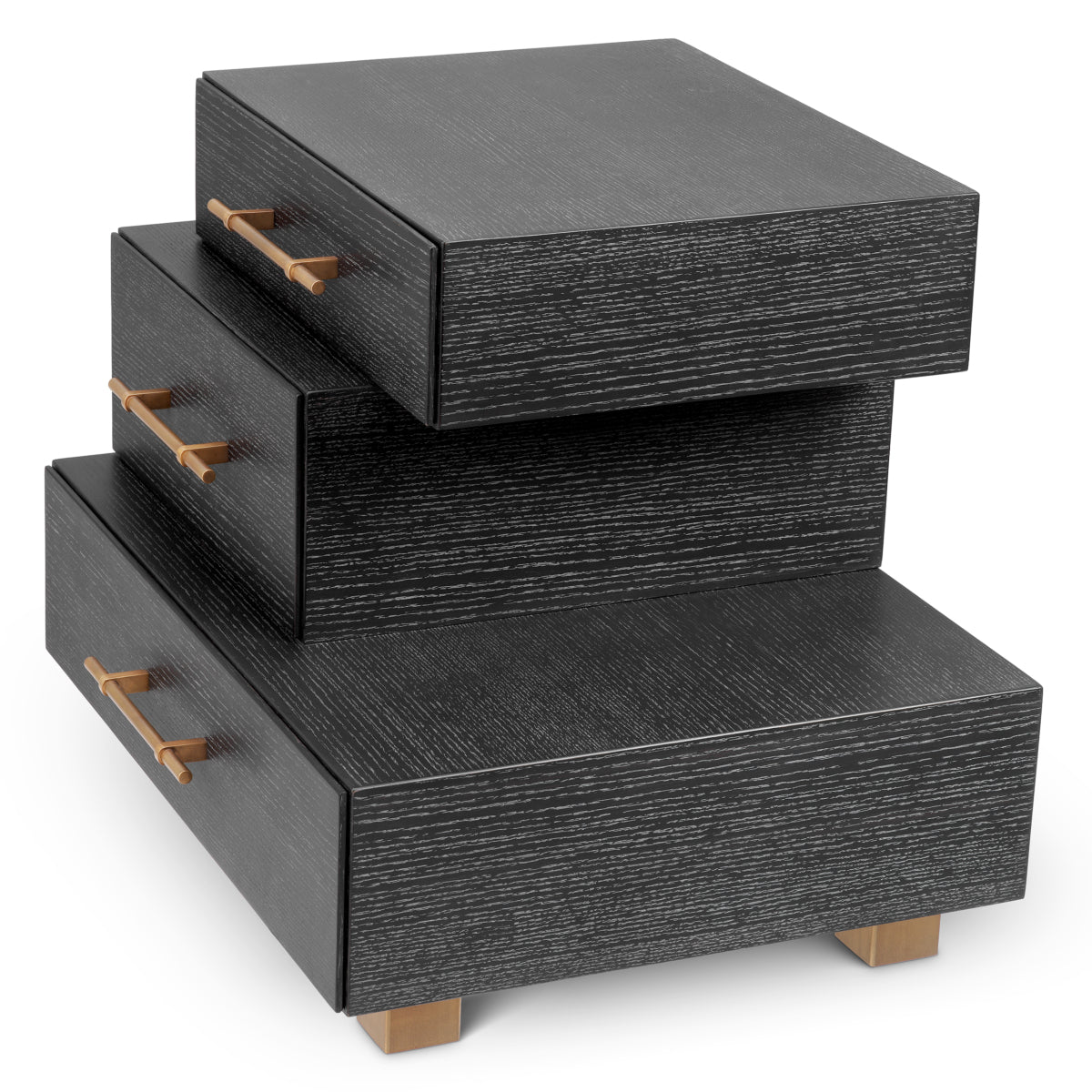 Black Oak 3-Drawer Nightstand Evendale | Eichholtz Miami