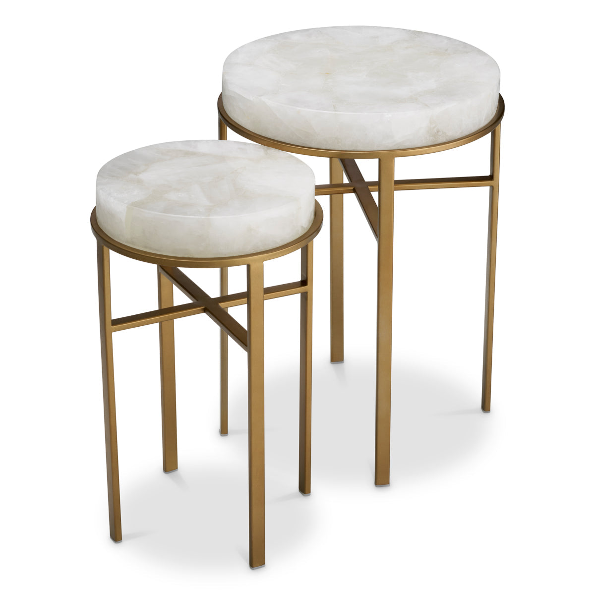 Crystal Round Side Tables (2) Hoxton | Eichholtz Miami