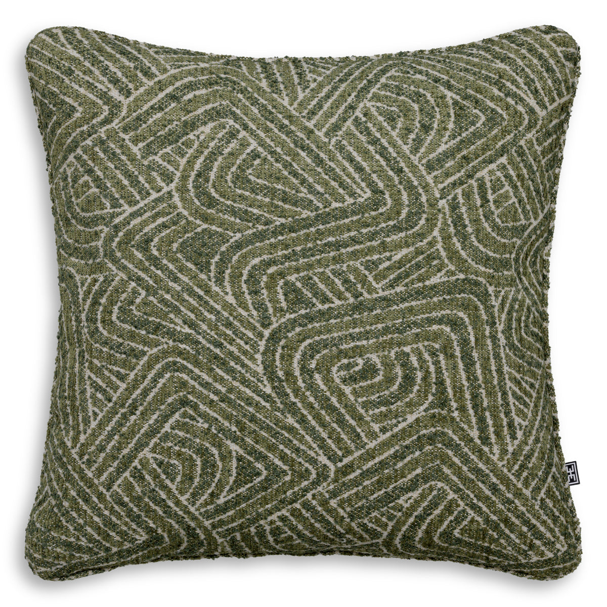 Green Geometric Pattern Cushion Camari | Eichholtz Miami