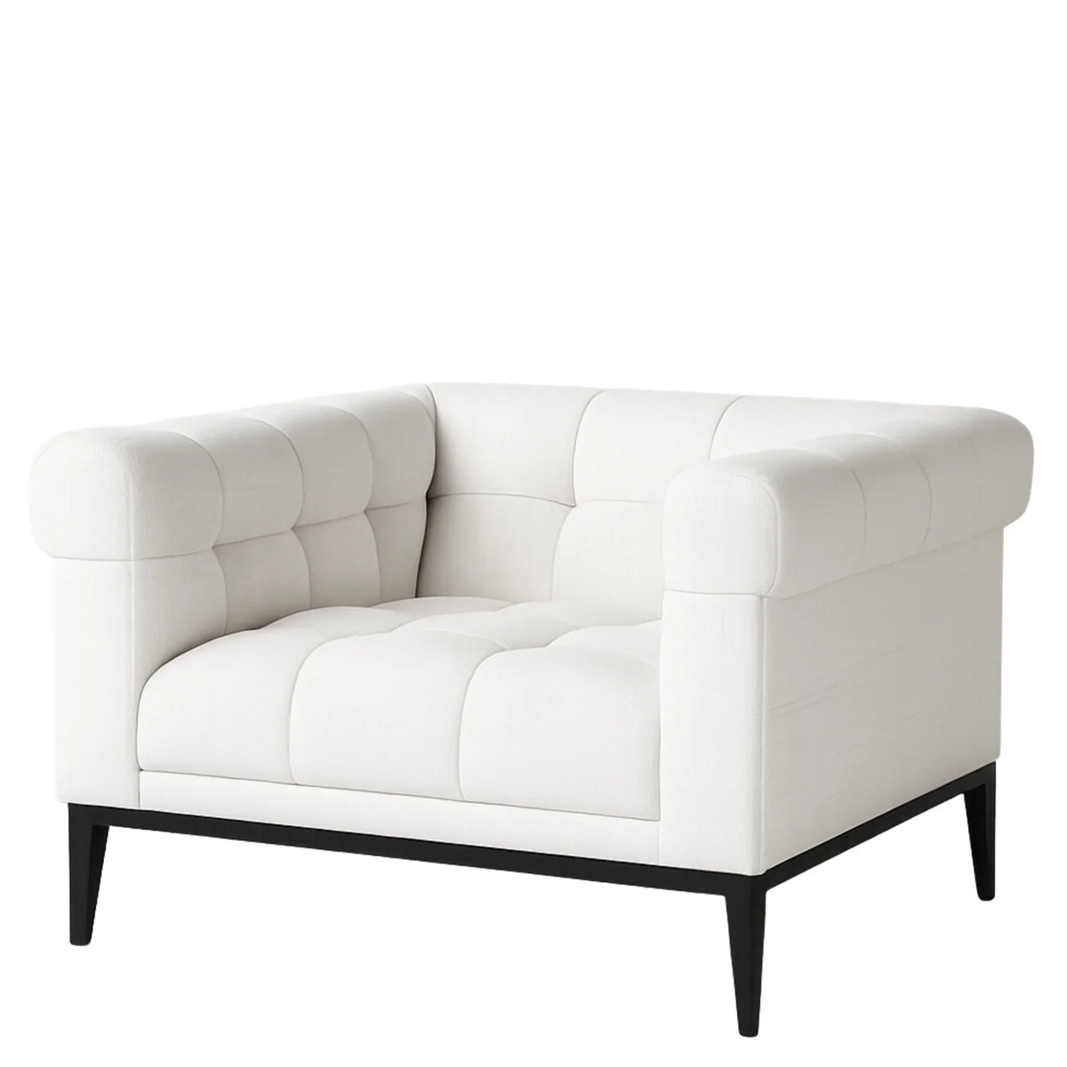 White Tufted Accent Chair Aurelio