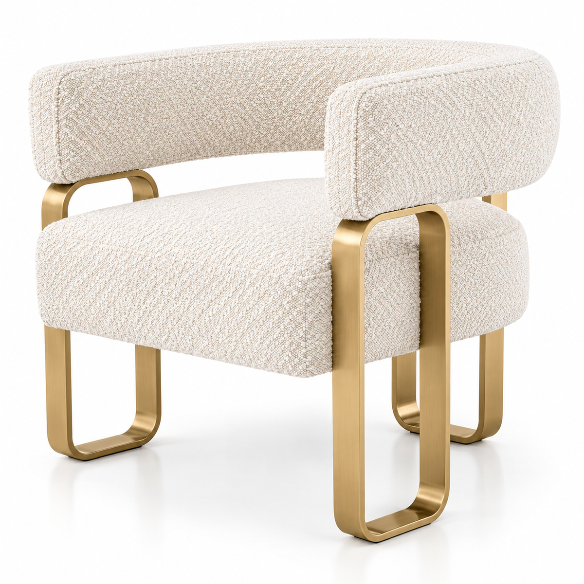 Boucle Curved Accent Chair Capricorn