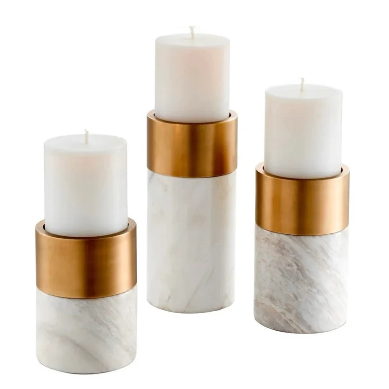 Marble Candle Holder Set (3) Sierra