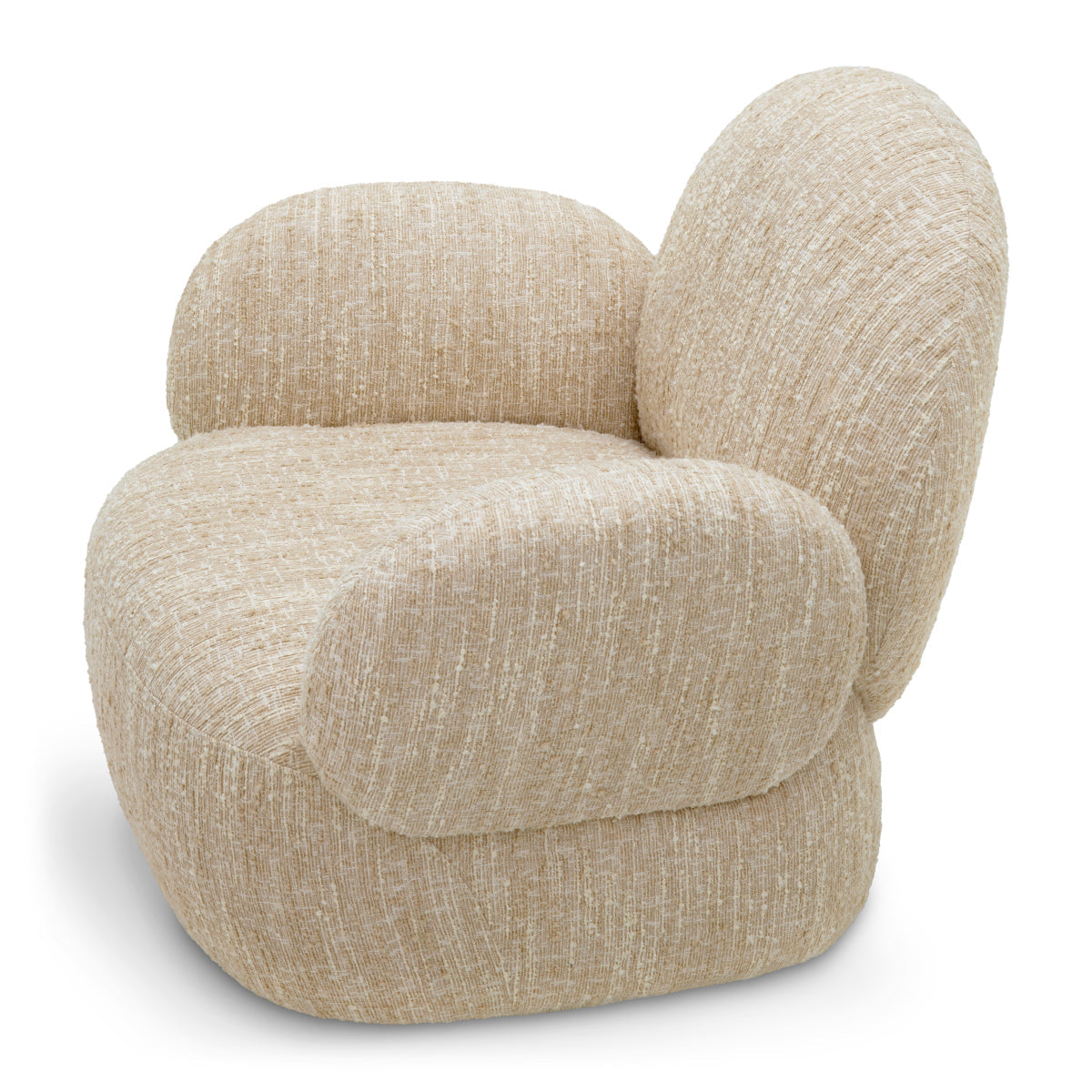 Boucle Cream Swivel Chair Madrone | Eichholtz Miami