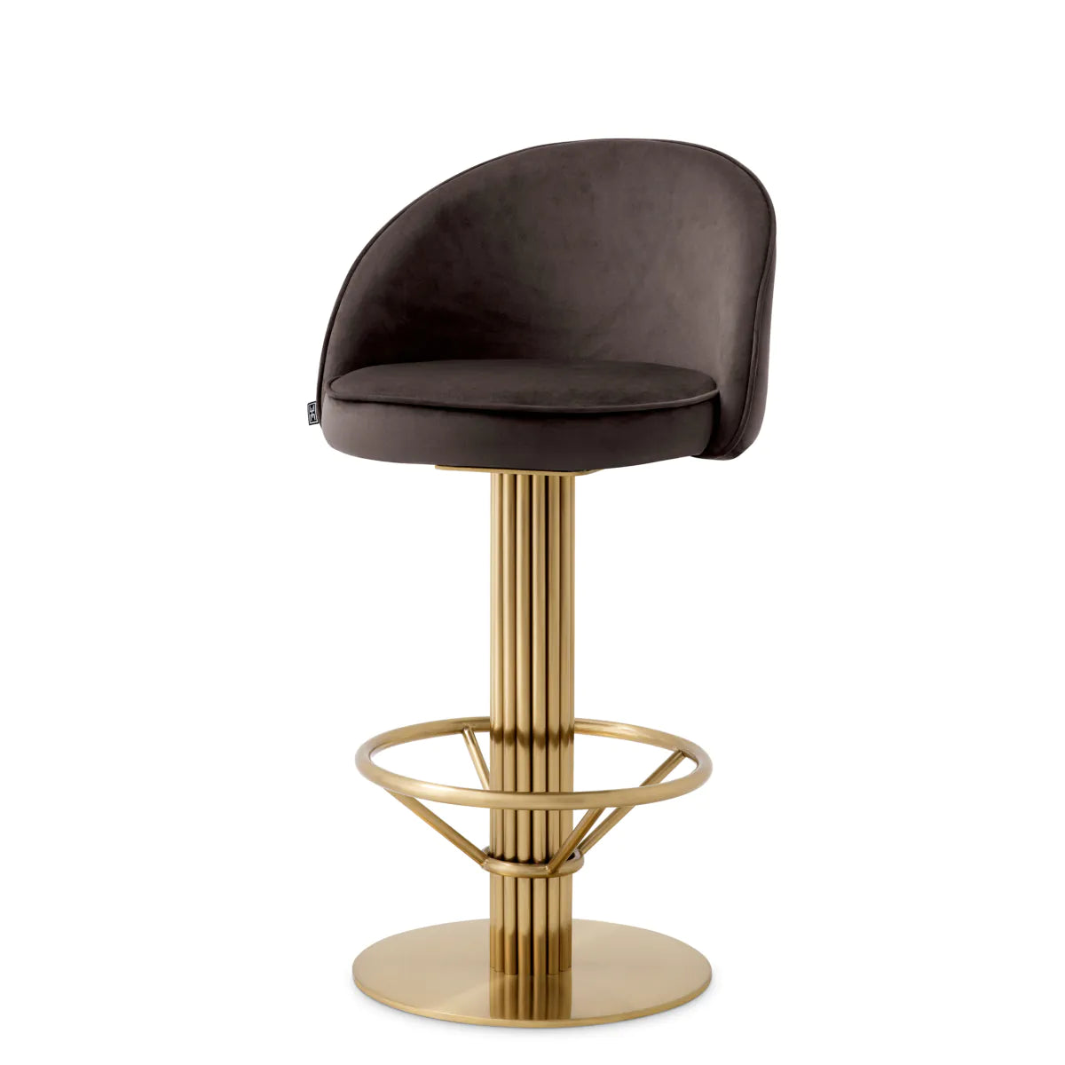 Gray Velvet Bar Stool Dorland | Eichholtz Miami