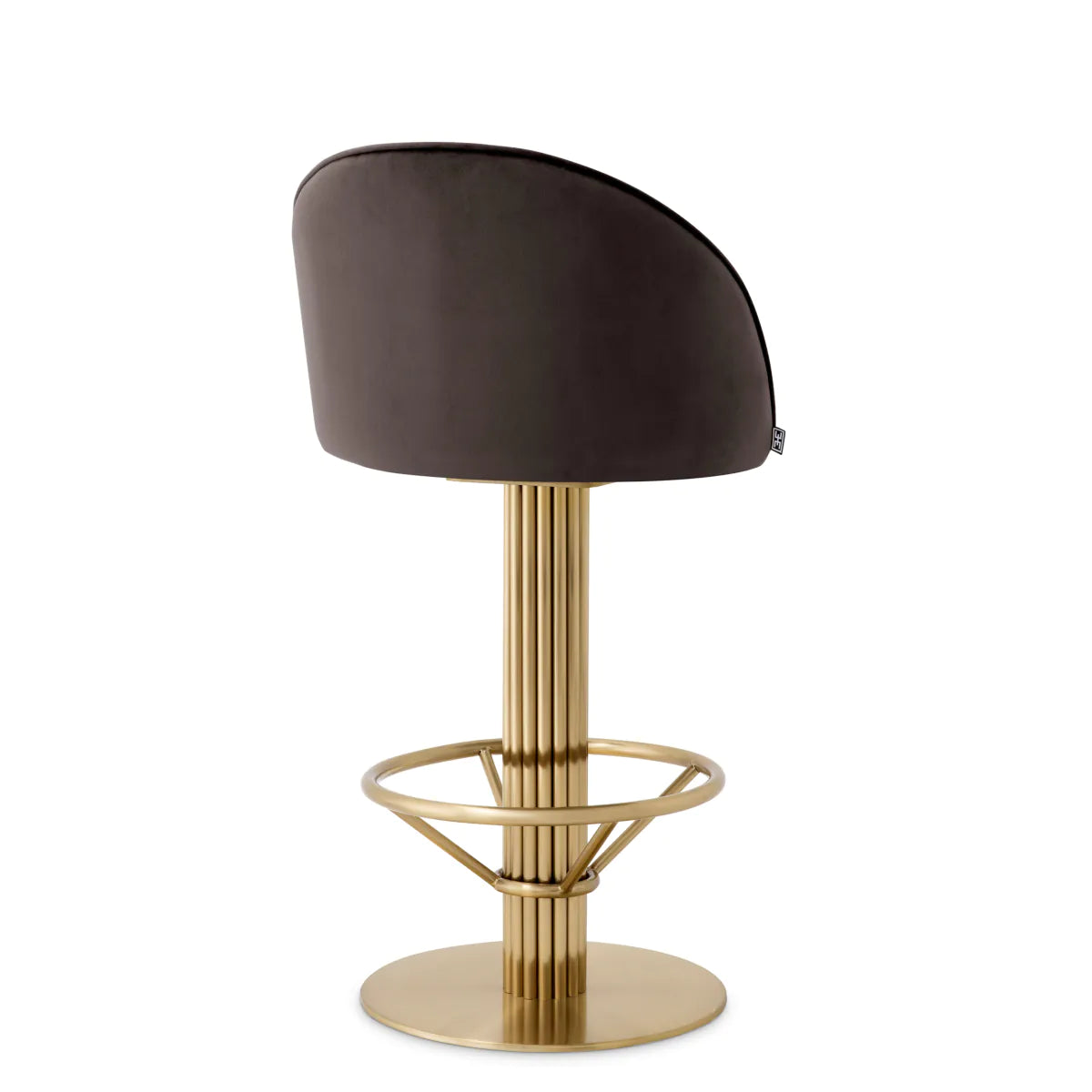 Gray Velvet Bar Stool Dorland | Eichholtz Miami