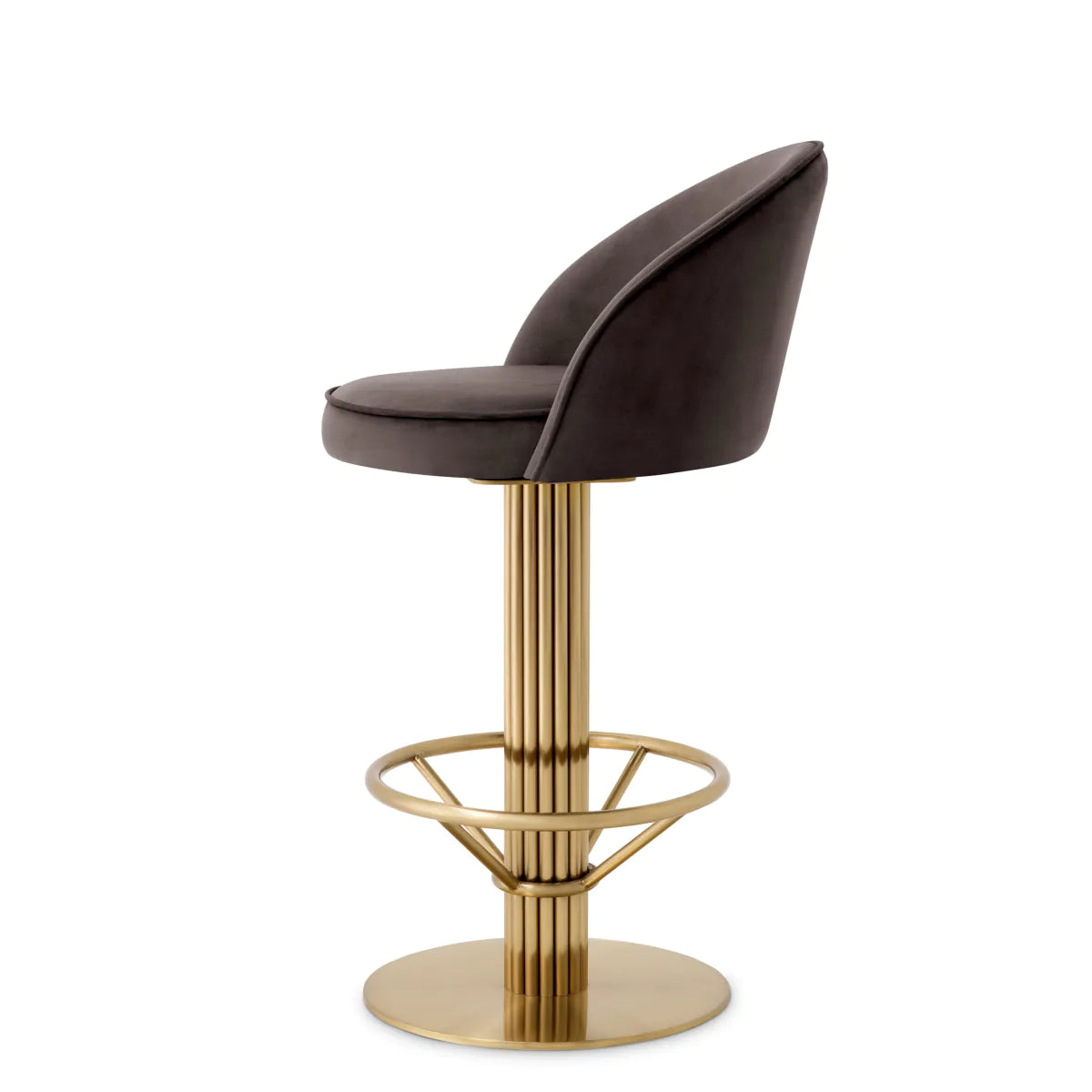 Gray Velvet Counter Stool Dorland | Eichholtz Miami