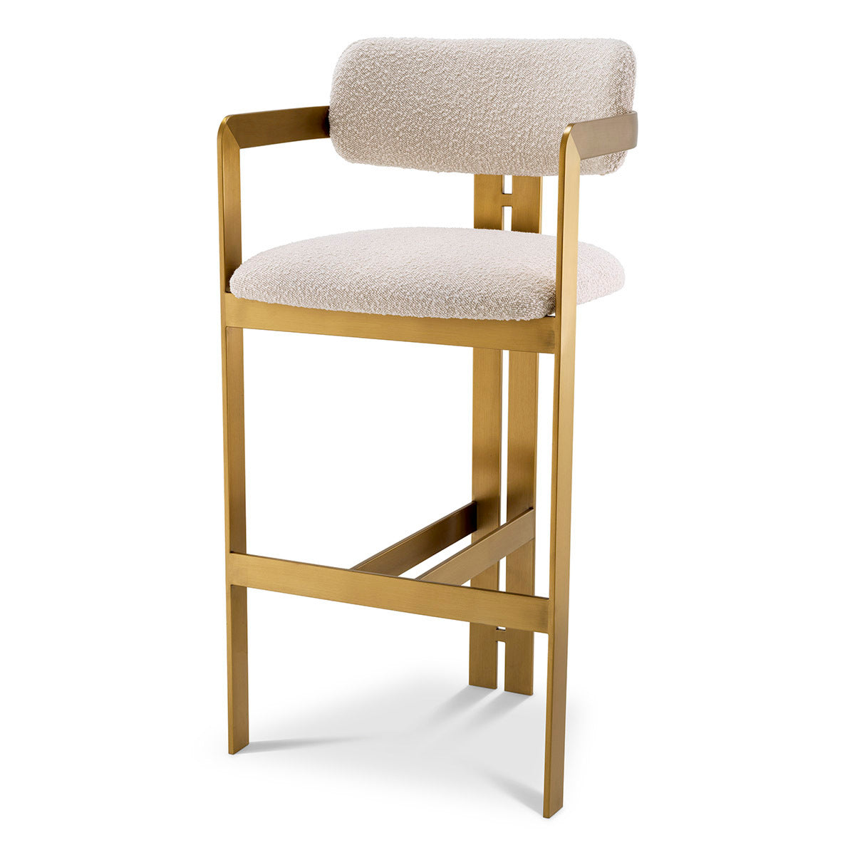 Curved Back Boucle Bar Stool Donato | Eichholtz Miami