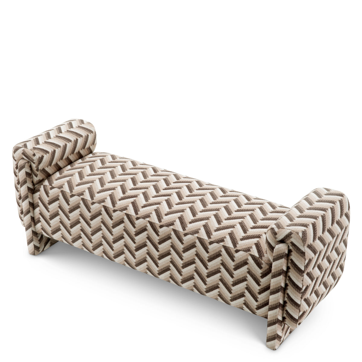 Chevron Brown Bench Del Vale | Eichholtz Miami