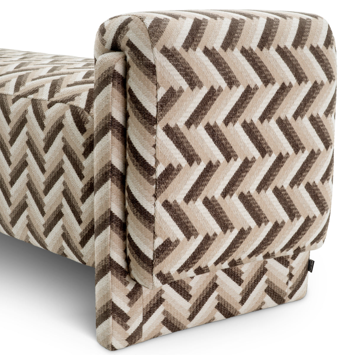Chevron Brown Bench Del Vale | Eichholtz Miami