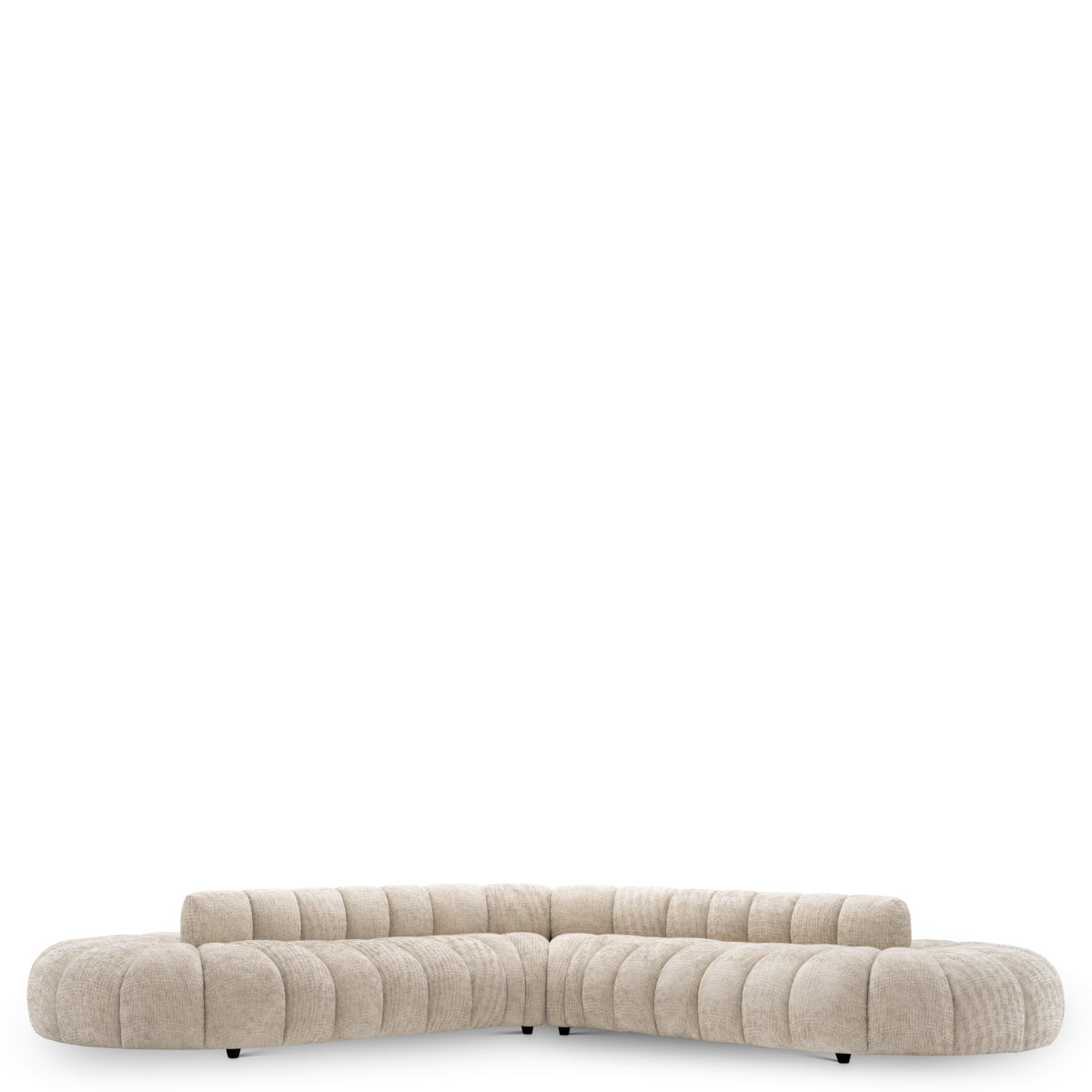 Beige Channeled Curved Sofa Alison | Eichholtz Miami