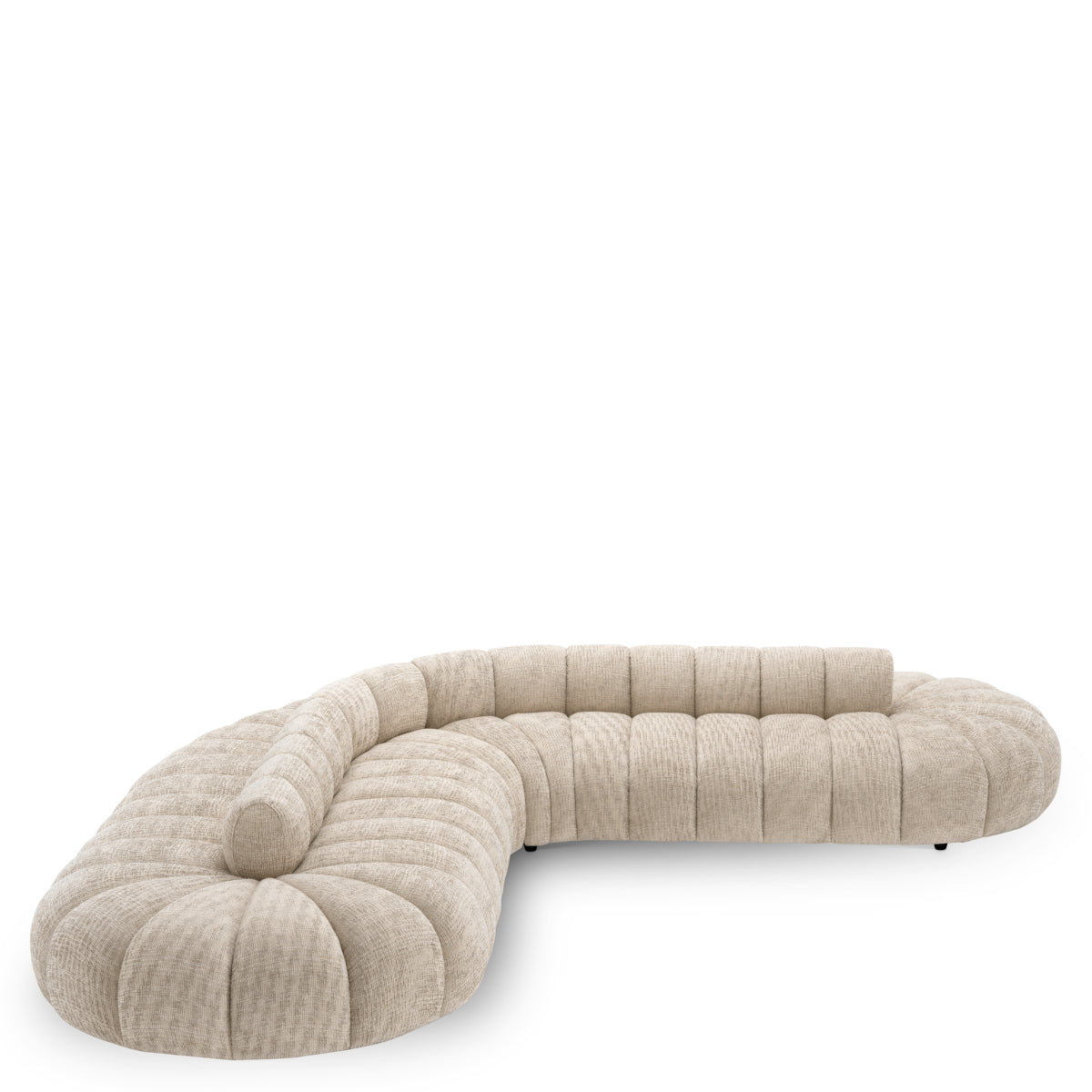 Beige Channeled Curved Sofa Alison | Eichholtz Miami