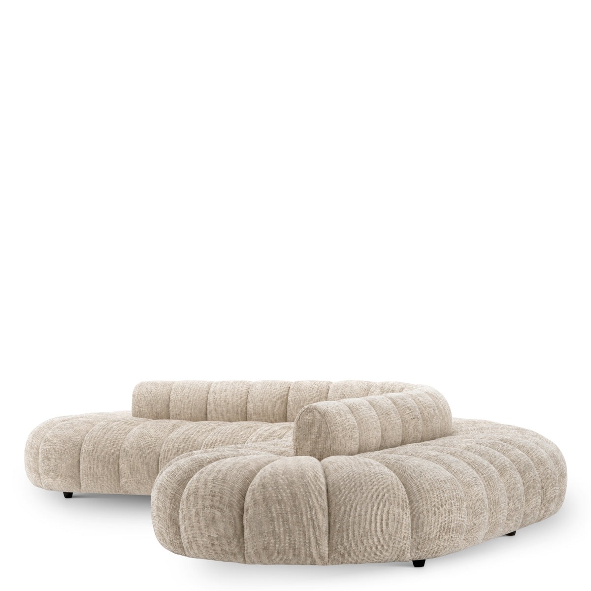 Beige Channeled Curved Sofa Alison | Eichholtz Miami