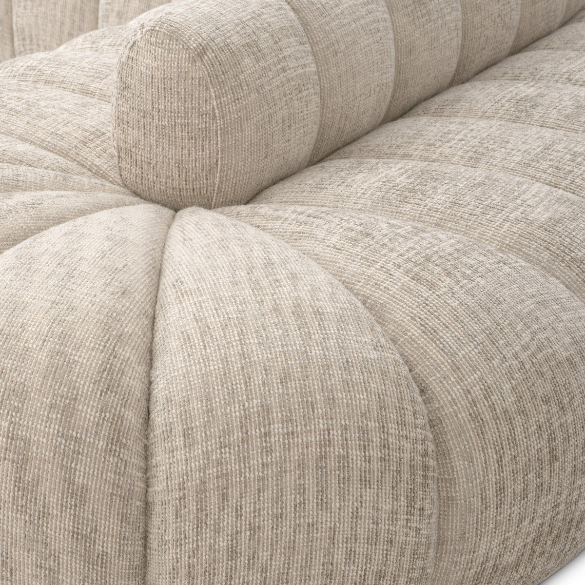 Beige Channeled Curved Sofa Alison | Eichholtz Miami