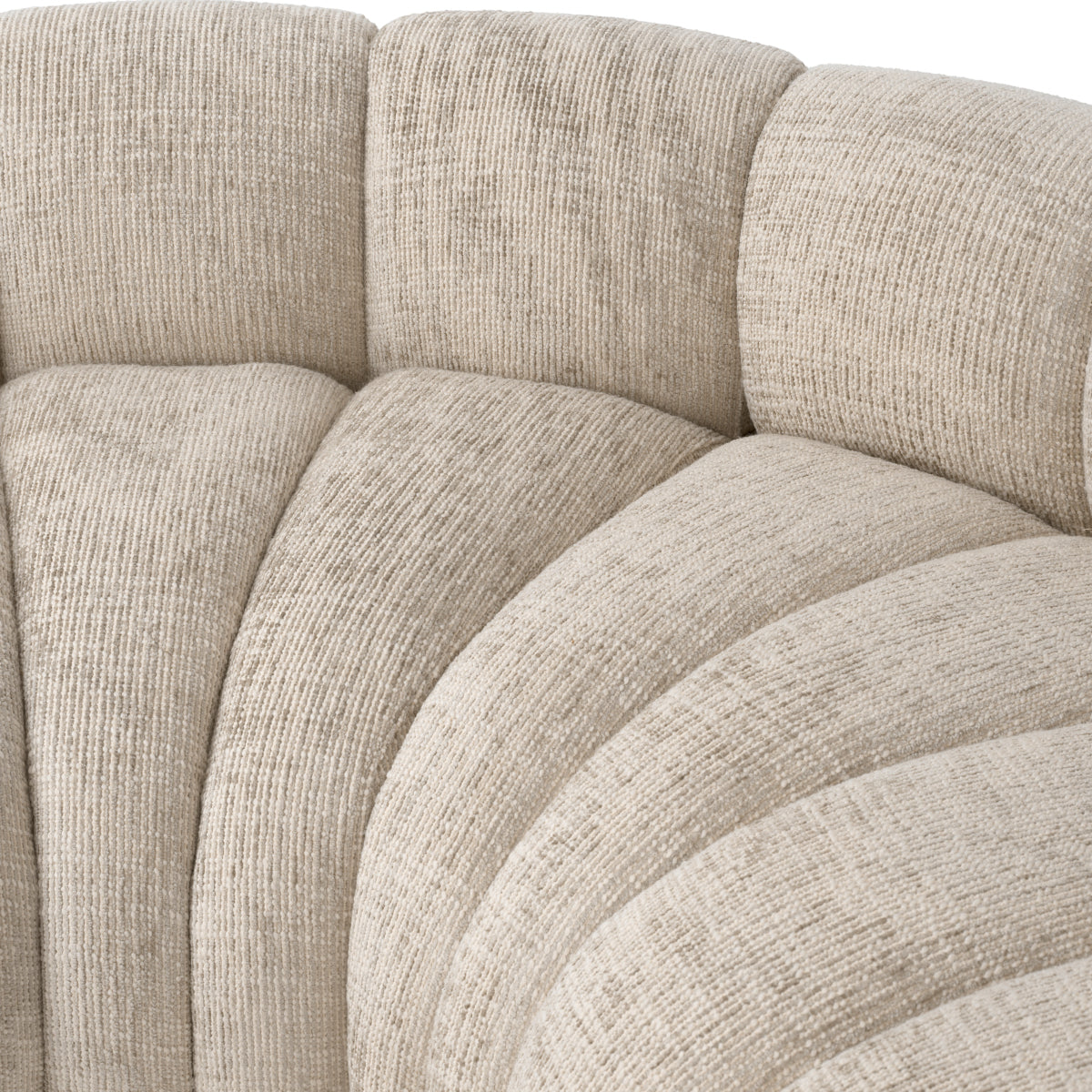 Beige Channeled Curved Sofa Alison | Eichholtz Miami