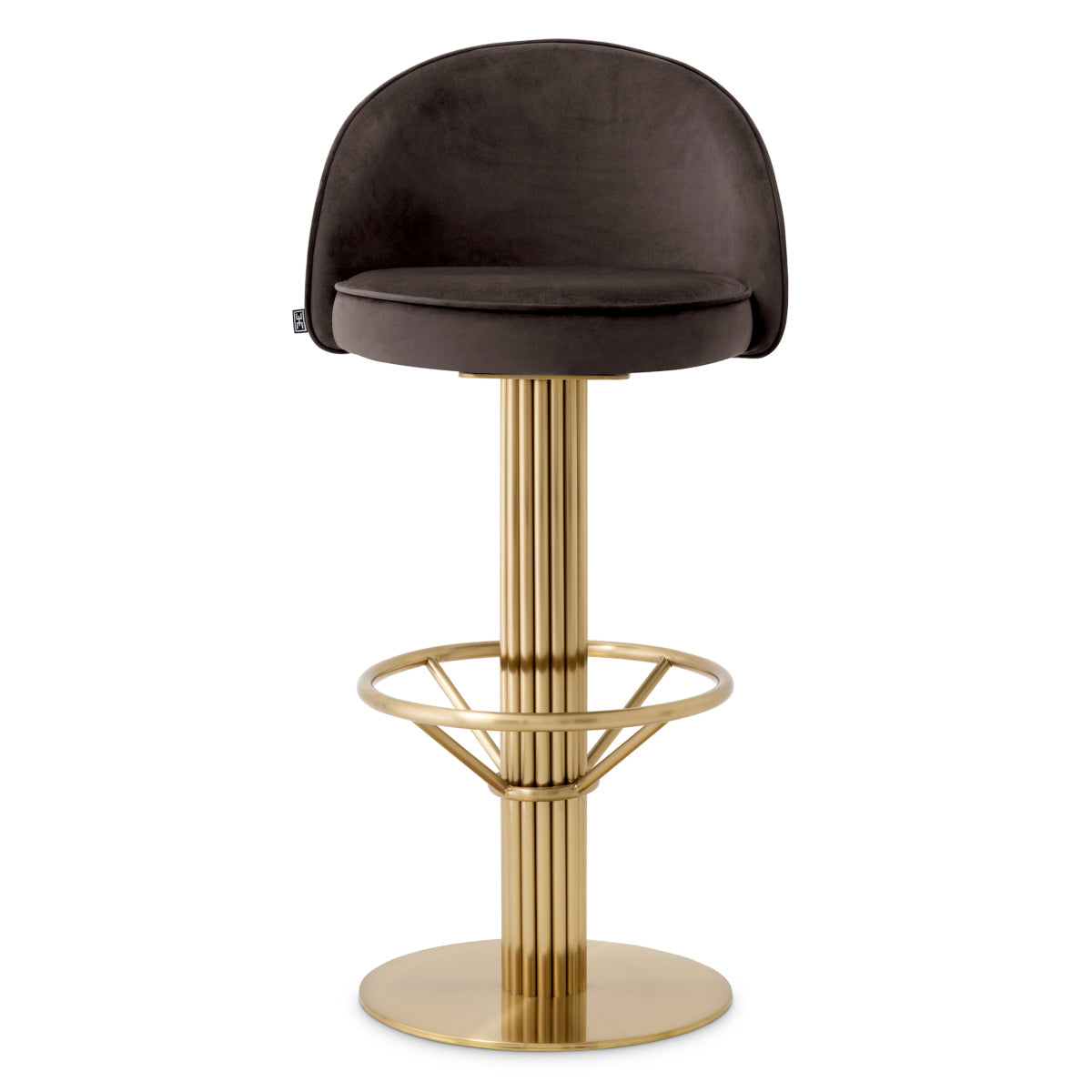 Gray Velvet Bar Stool Dorland | Eichholtz Miami