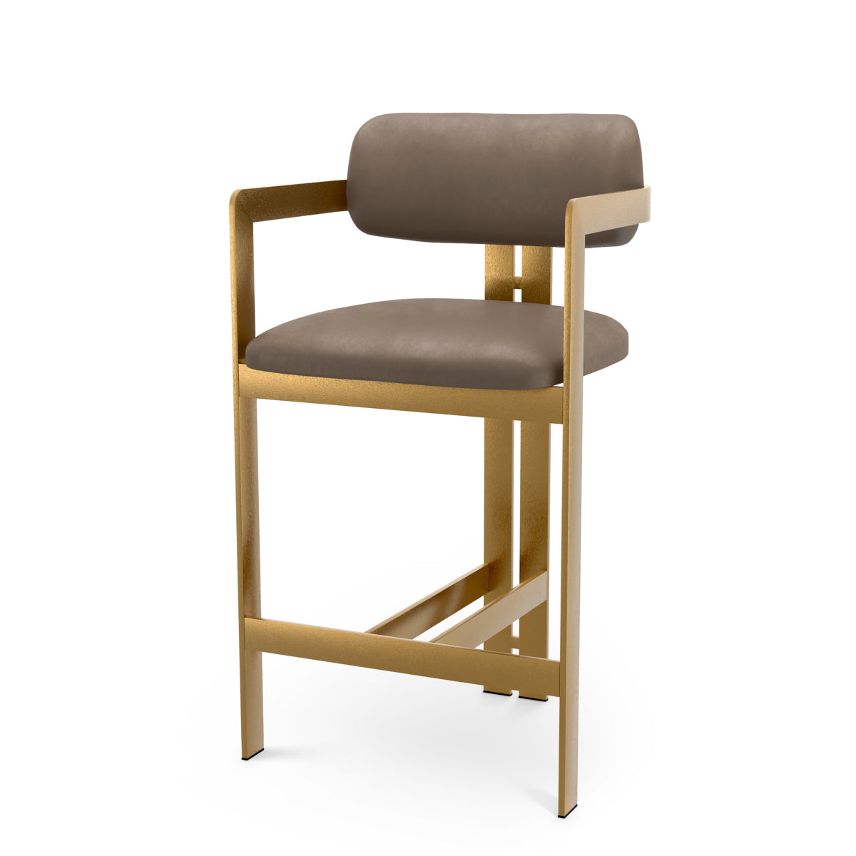 Rounded Back Leather Counter Stool Donato | Eichholtz Miami