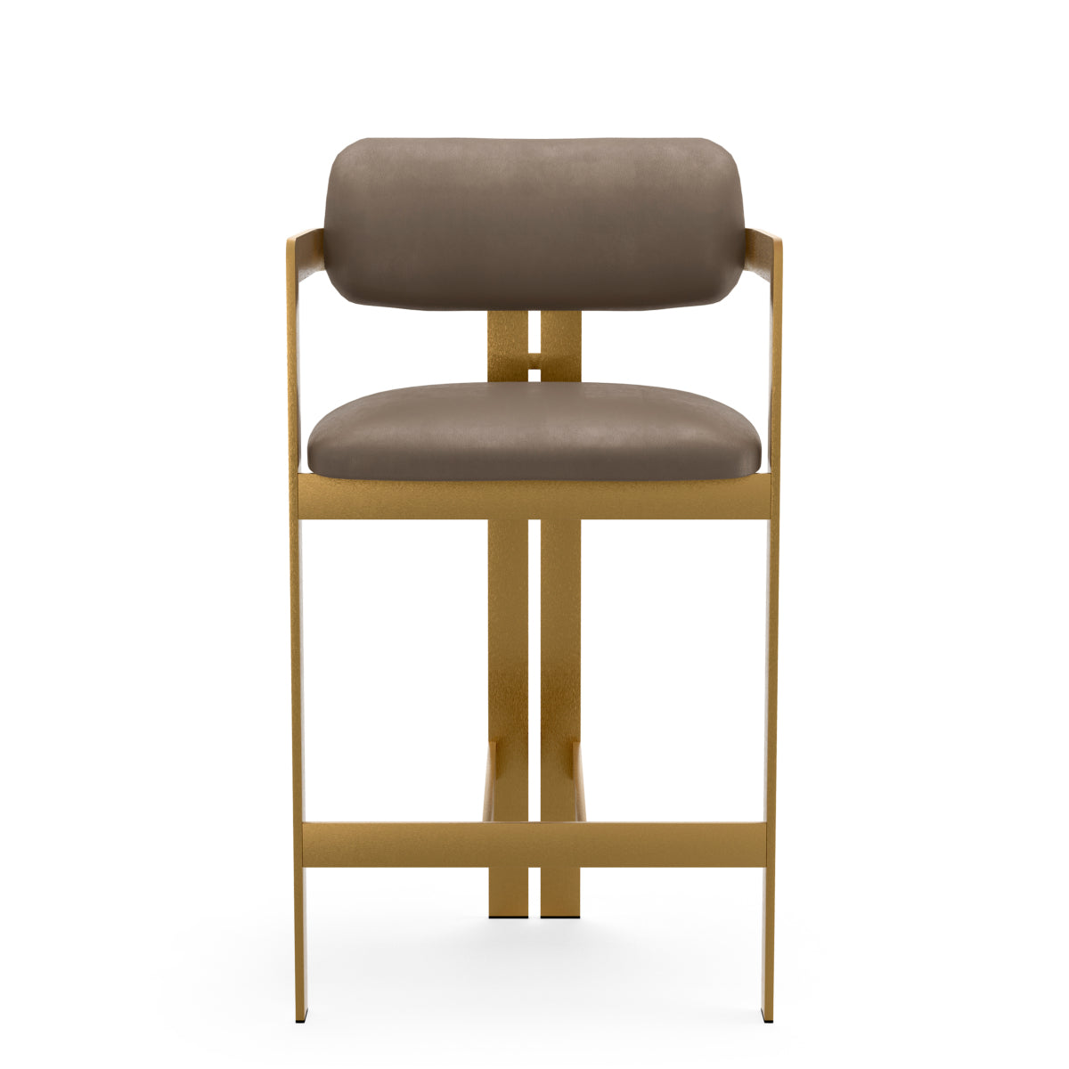 Rounded Back Leather Counter Stool Donato | Eichholtz Miami