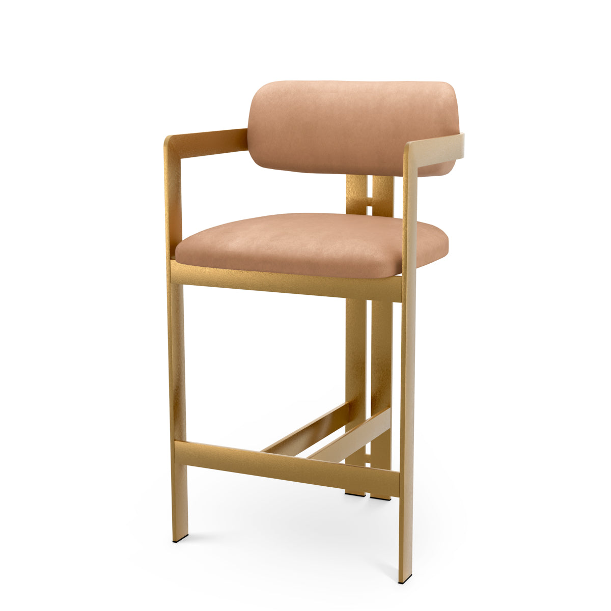 Rounded Back Leather Counter Stool Donato | Eichholtz Miami