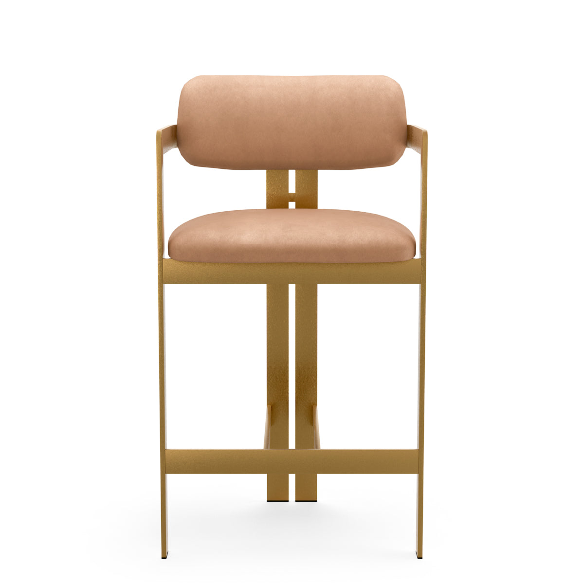 Rounded Back Leather Counter Stool Donato | Eichholtz Miami