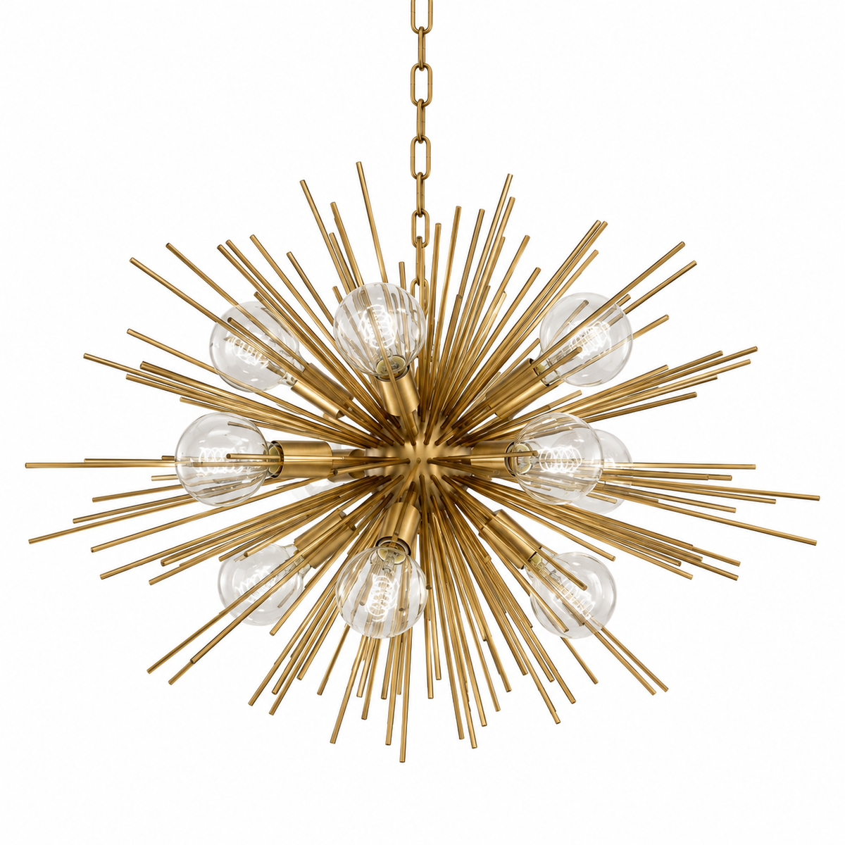 Brass Starburst Chandelier Boivin