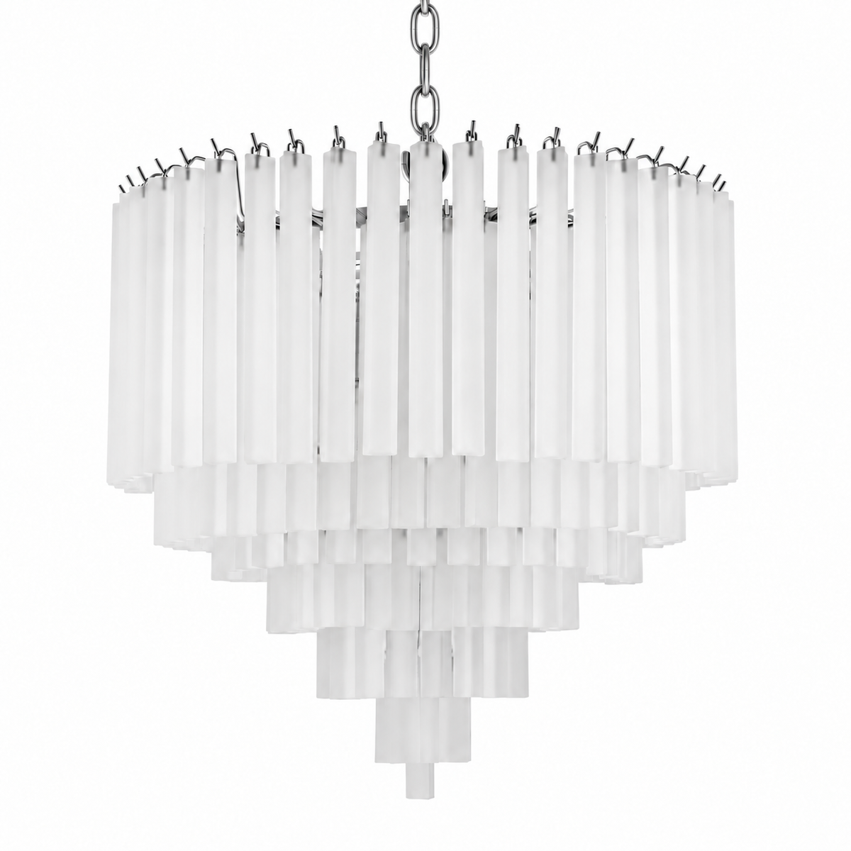 Nickel Frosted Glass Chandelier Nova
