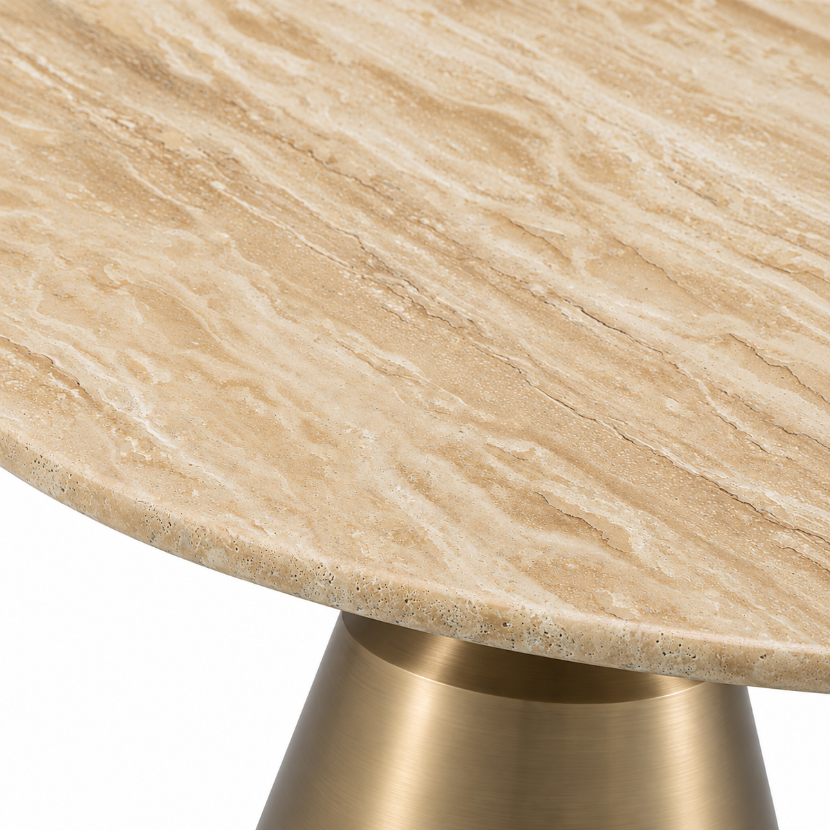 Round Pedestal Dining Table Nathan | Travertine