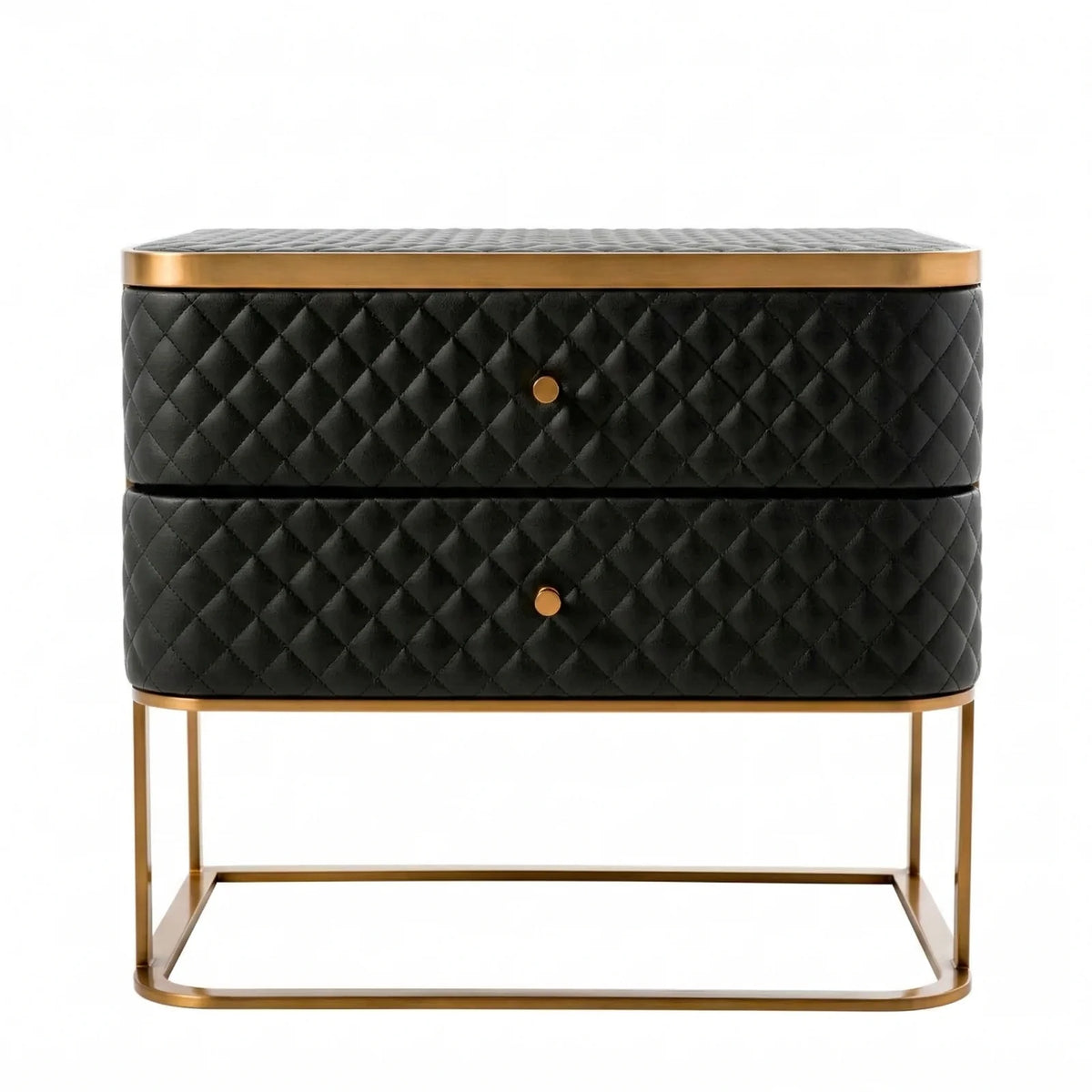 Black Leather Side Table Monfort