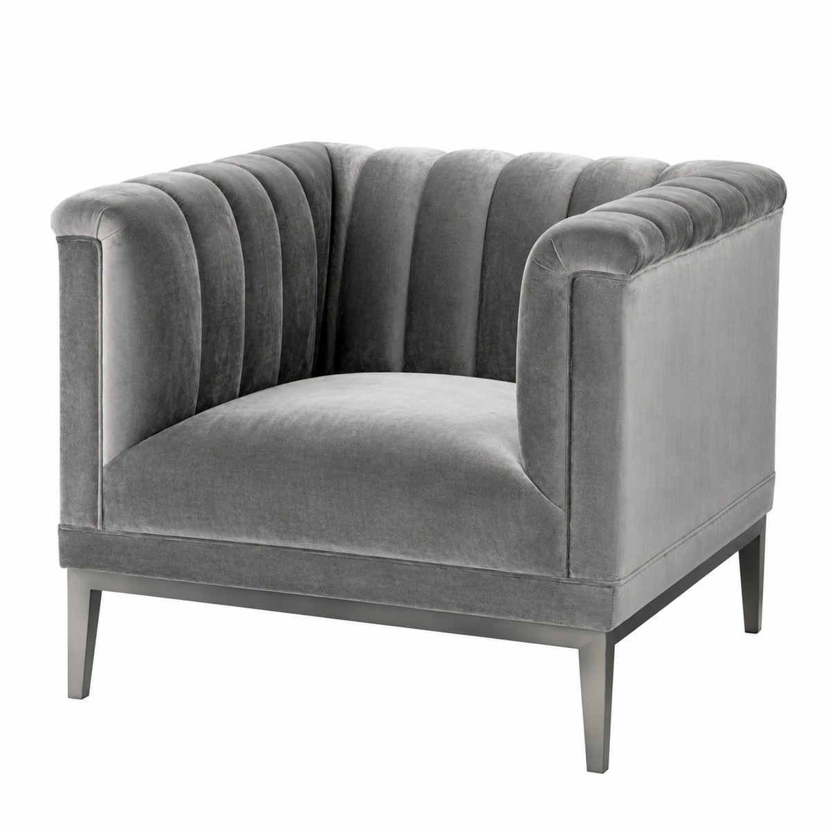 Gray Velvet Barrel Chair Raffles