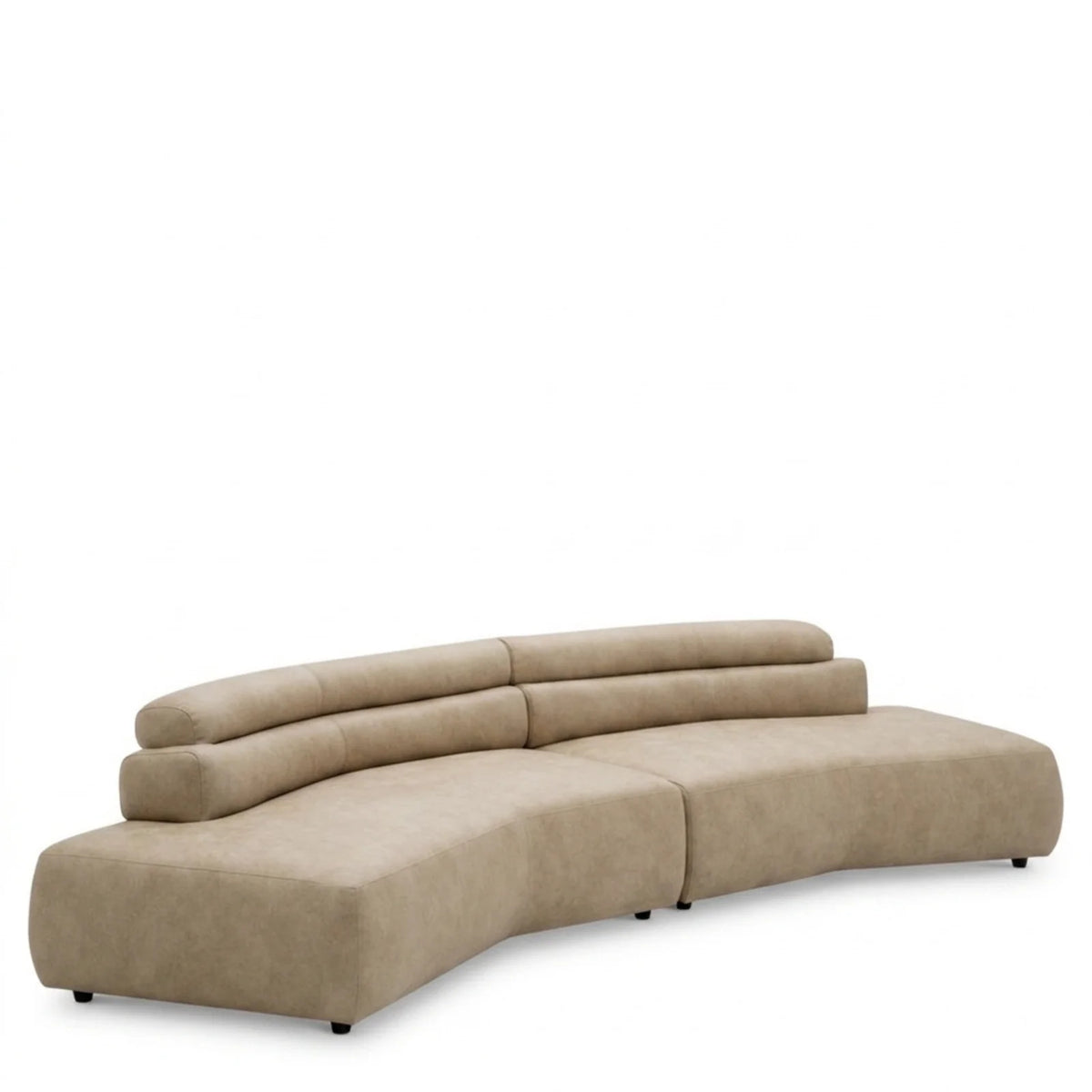 Beige Leather Sofa Marvella