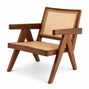 Brown Rattan Lounge Armchair Aristide