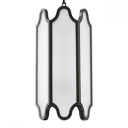 White Glass and Bronze Pendant Rockefeller