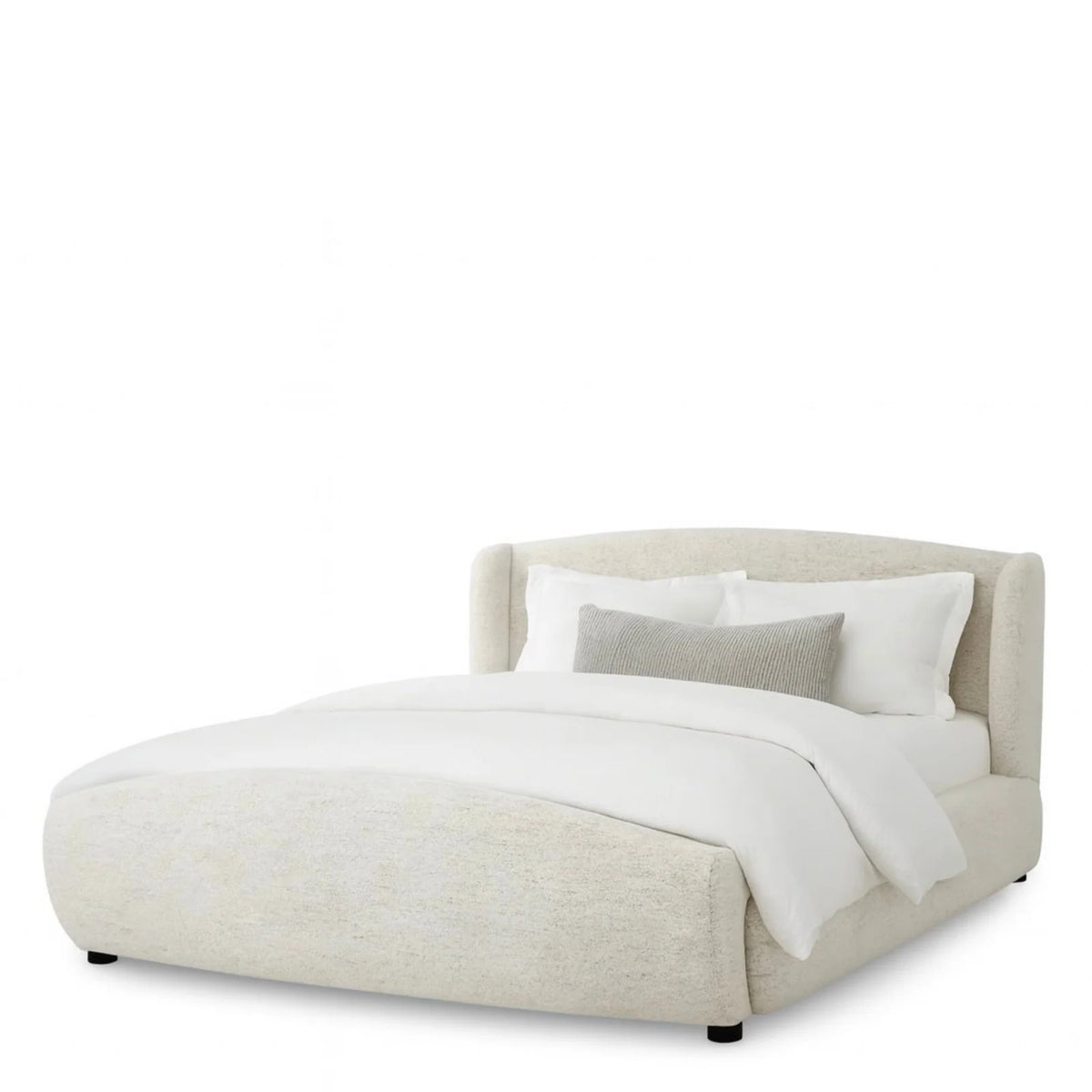 Off-White Upholstered Bed Frame Mellory