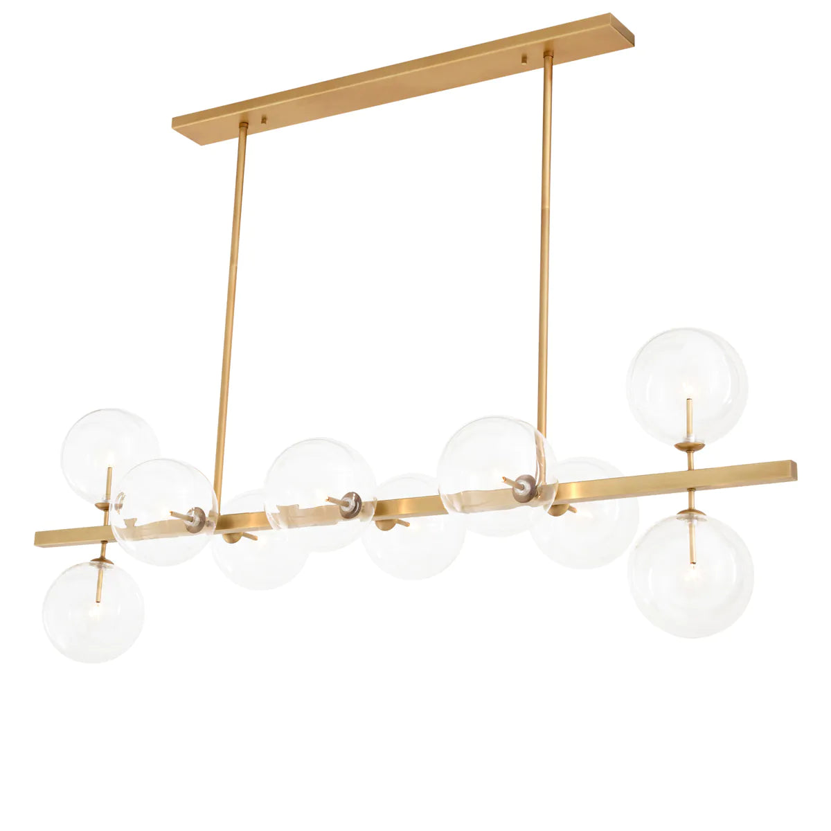 Brass Glass Chandelier Largo